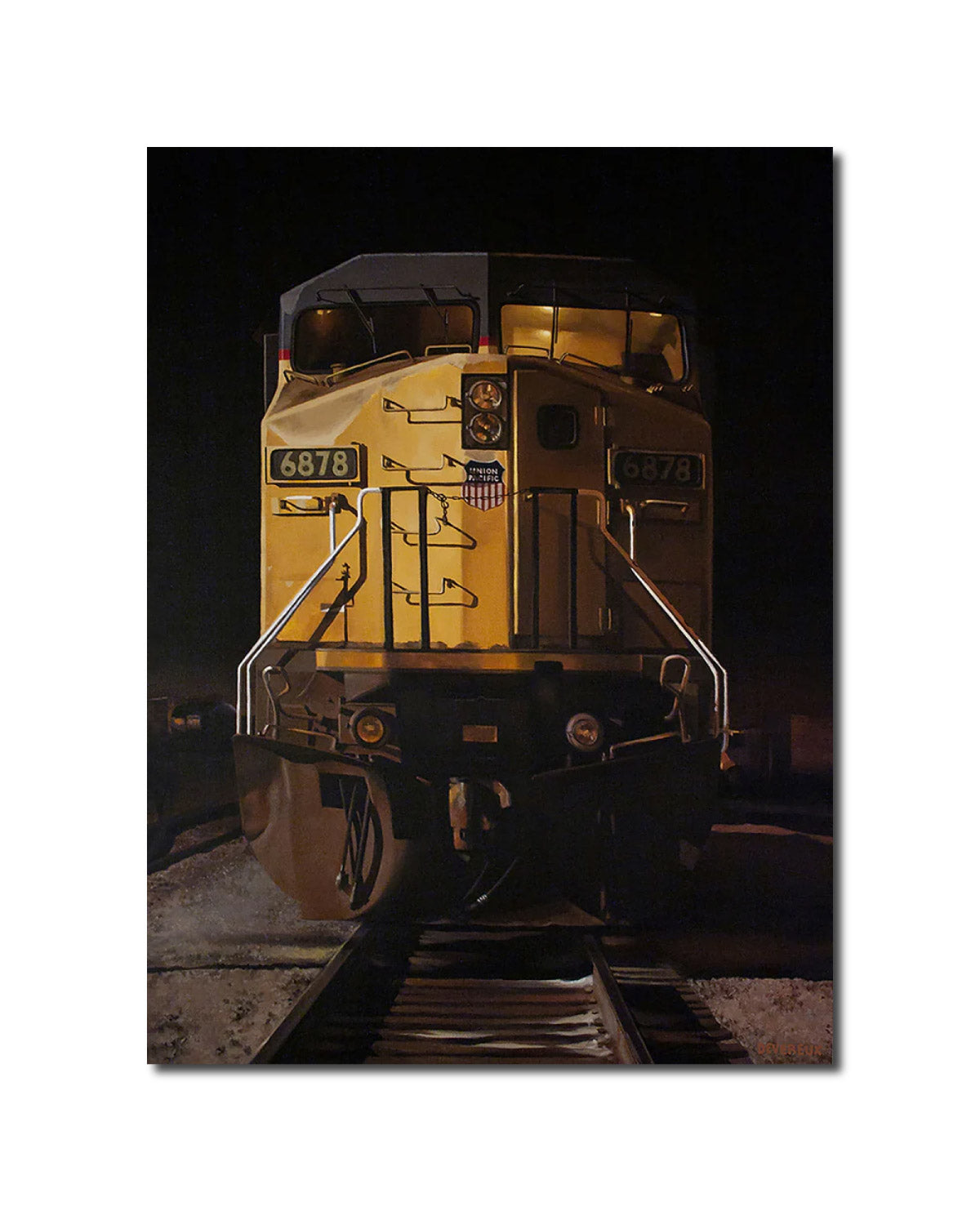 Acrylic Art Painting UNION PACIFIC ENGINE Alex Devereux