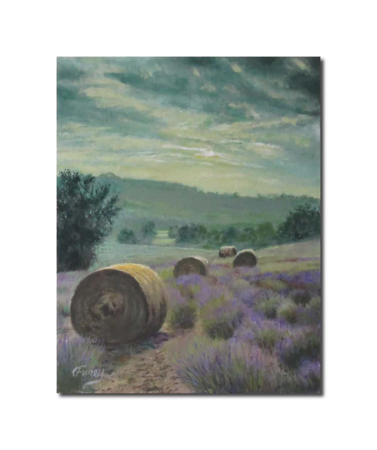 Art Landscape Oil Painting Hey Lavender Fields Tom Furey