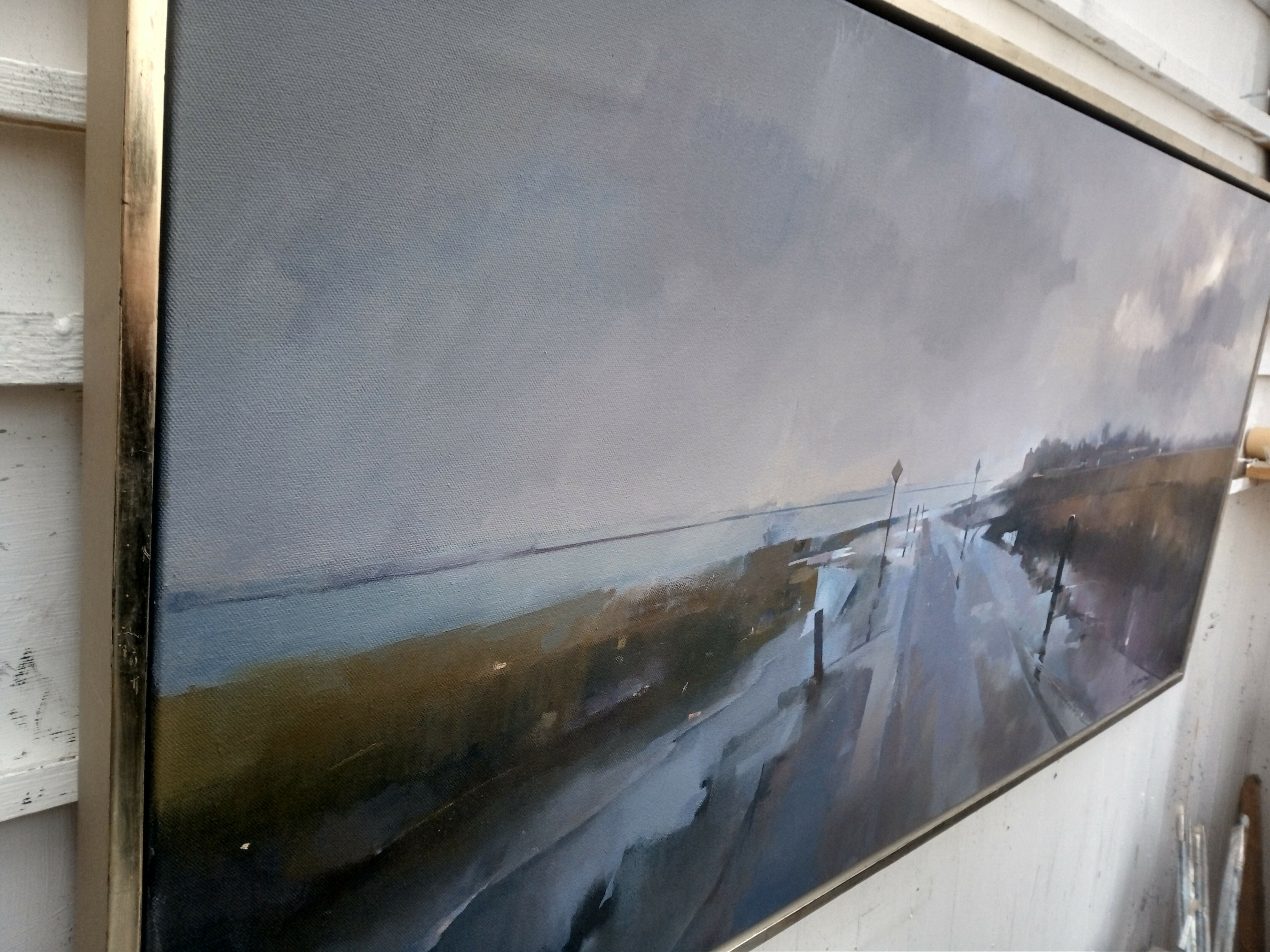 Abstract Contemporary Expressionist Landscape Oil Painting Seascape Towards Sunderland Point Chris Macauley