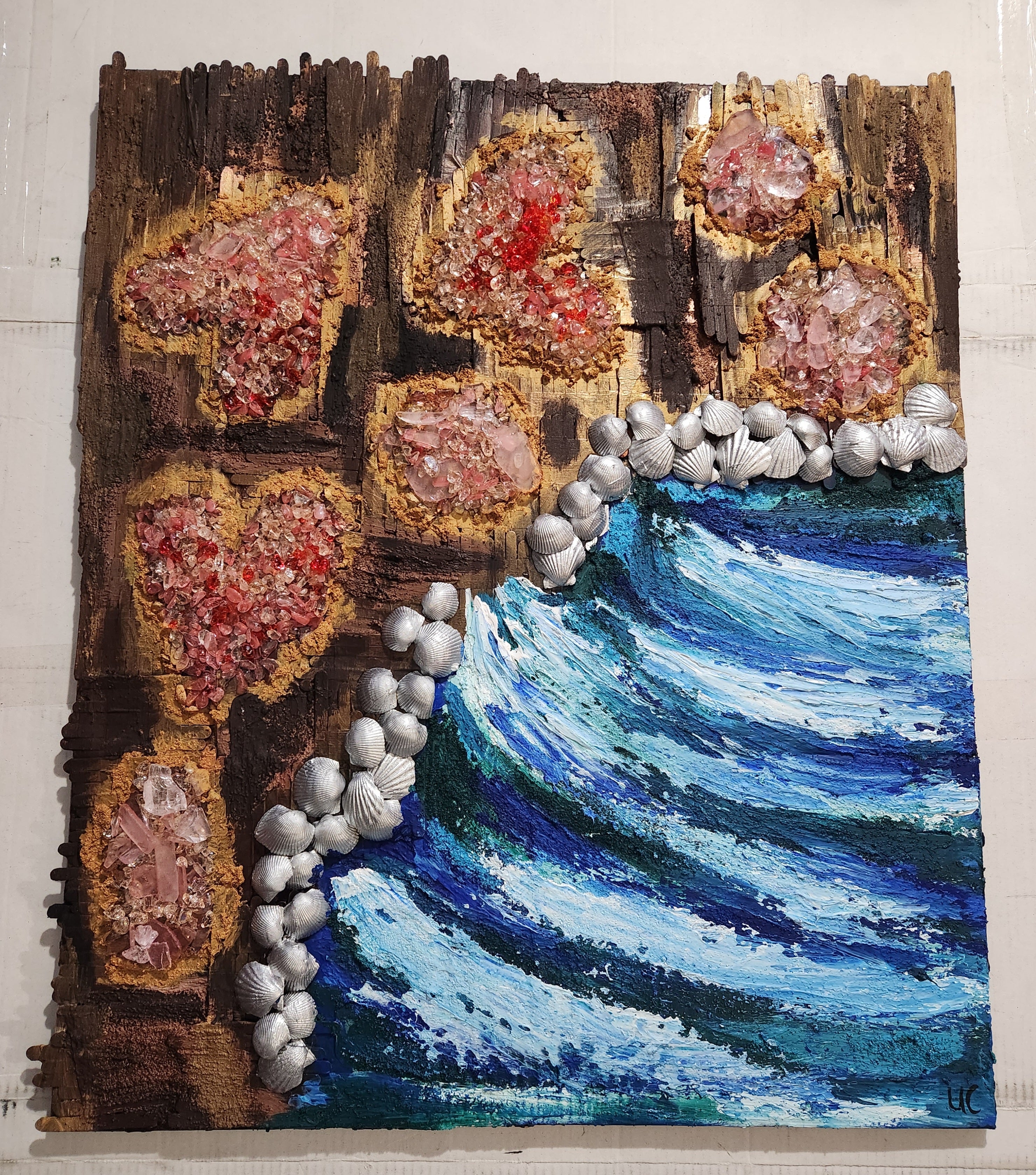 'HEART OF THE SEA'  - Acrylic, Object, and Mixed Media on Canvas