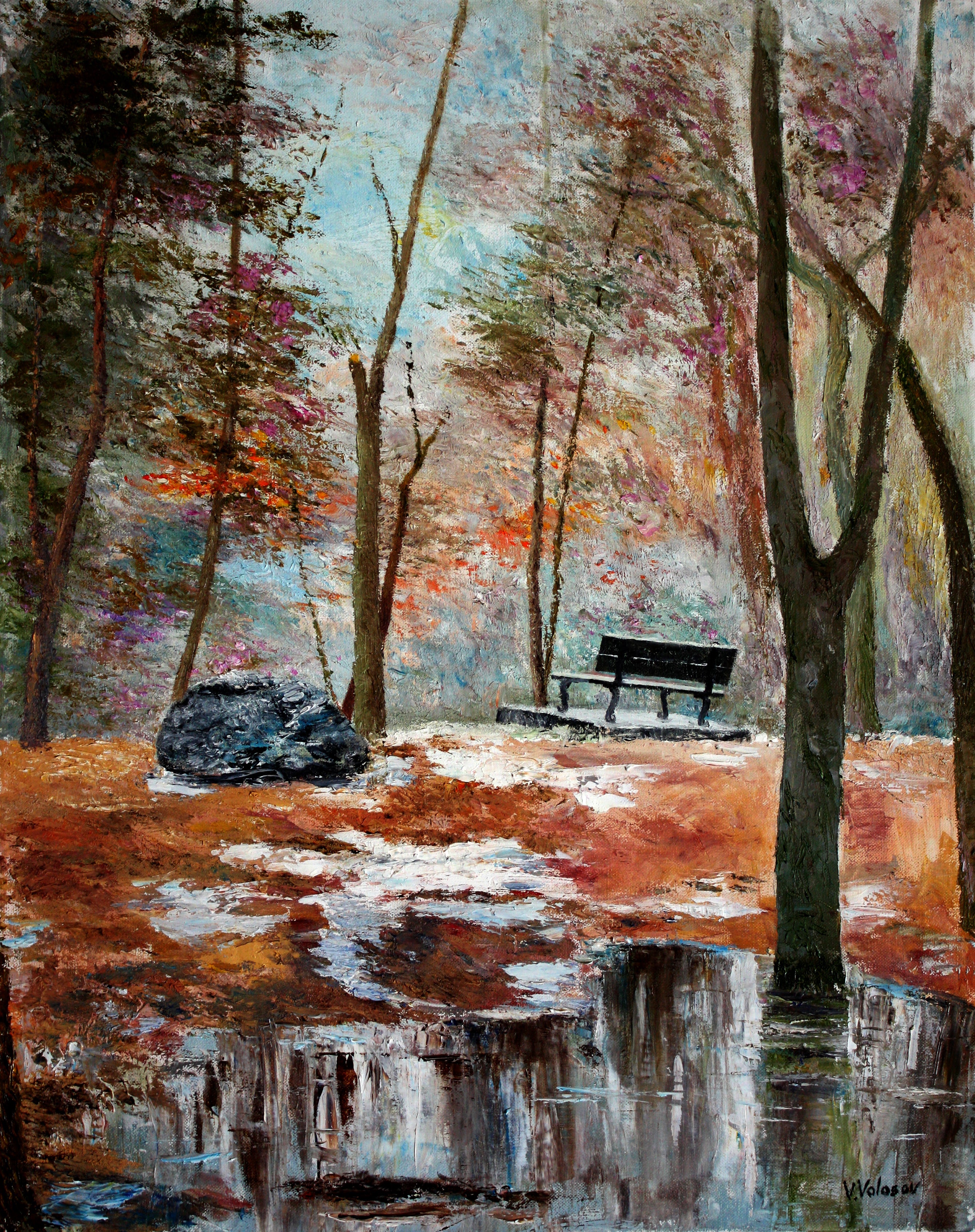 'LAST SNOW' - Oil on Canvas