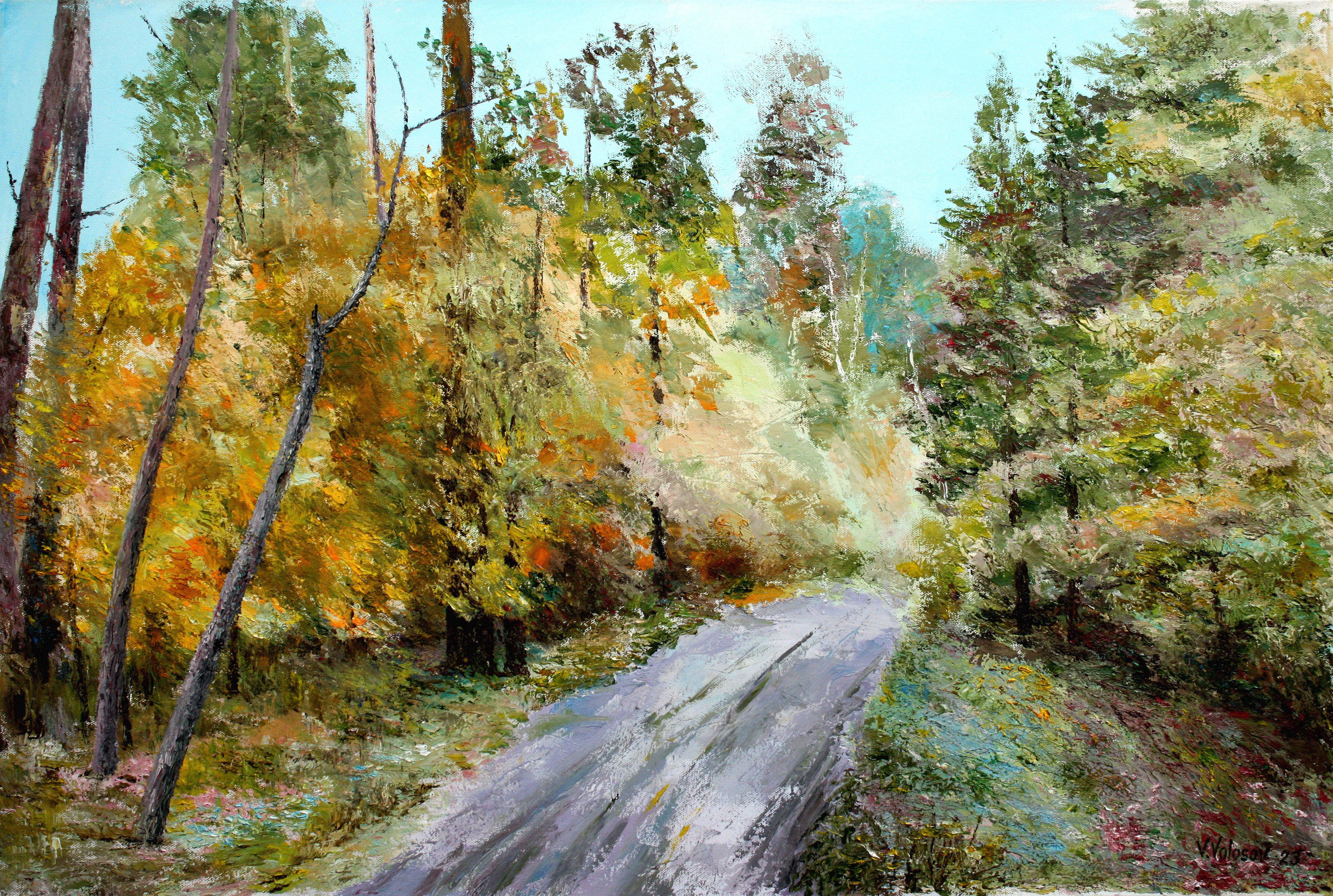 'IN AN AUTUMN FOREST' - Oil on Canvas