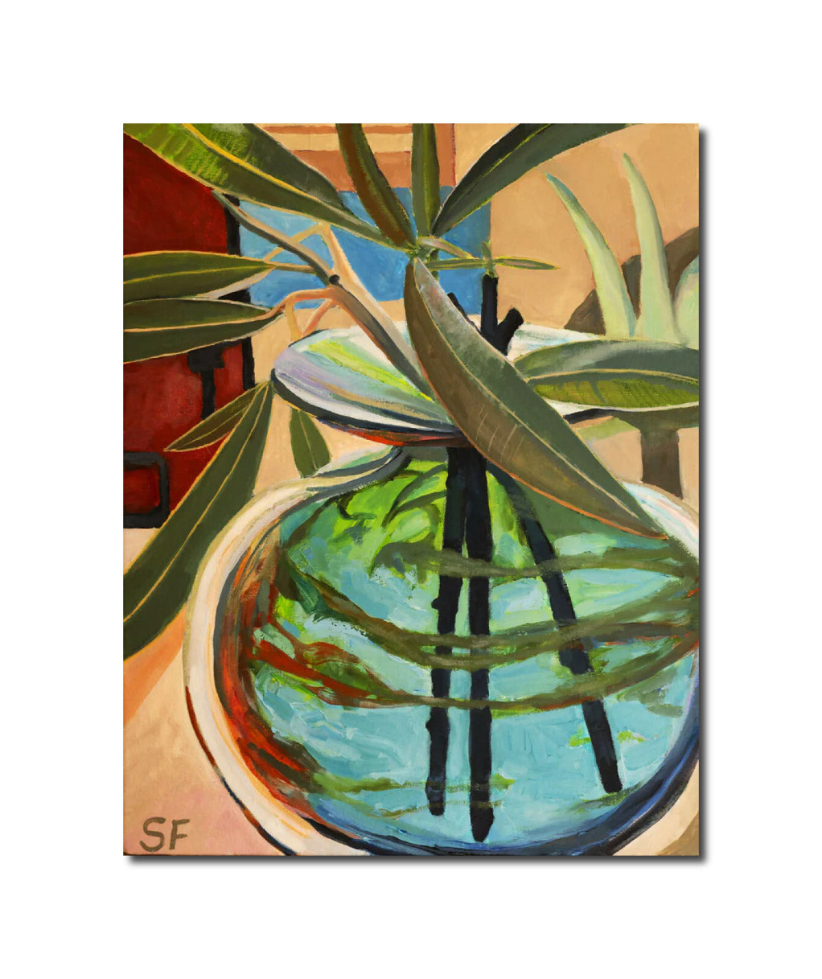 Oil Painting Oleander and Medina glass Stuart Franklin