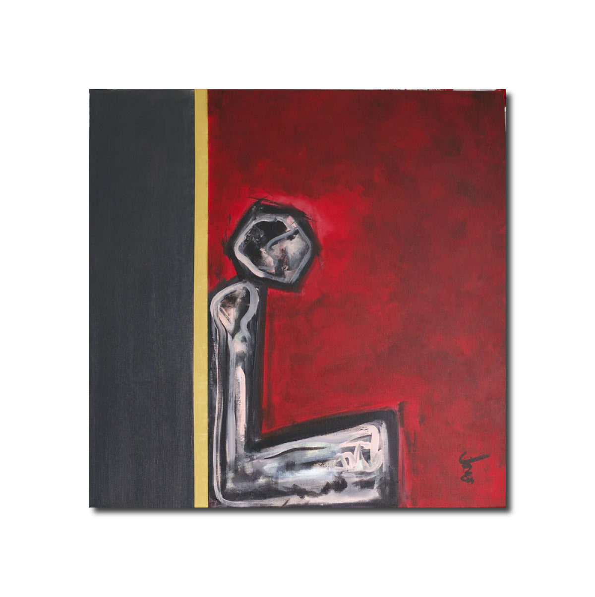 Acrylic Art Contemporary Cubism L'HOMME DE PIERRE Cédric Hémon