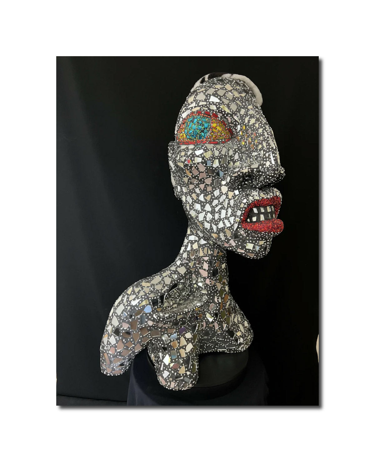 Figurative Mixed Media Mosaic Sculpture ‘Our Trace’ --- portrait of the artist Tracey Emin Andru Fijalkowski