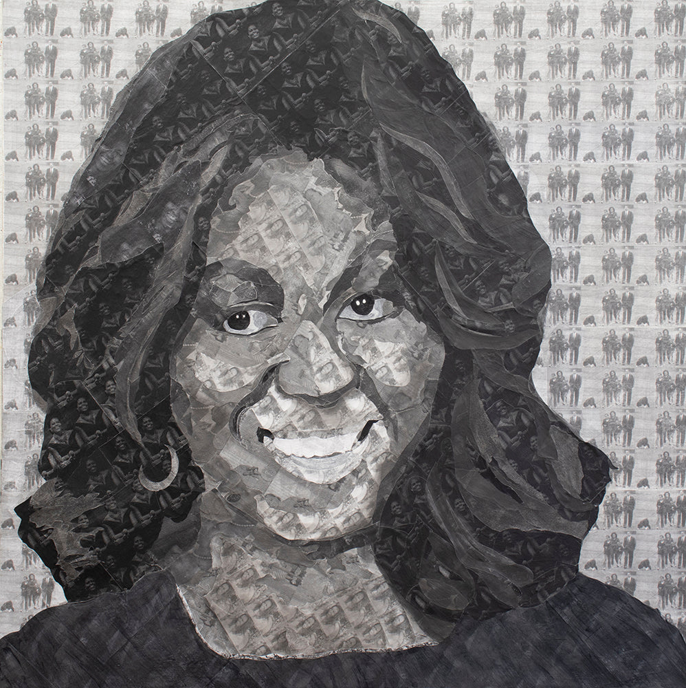 'FIRST LADY MICHELLE OBAMA' - Acrylic, graphite powder, and pencil on canvas