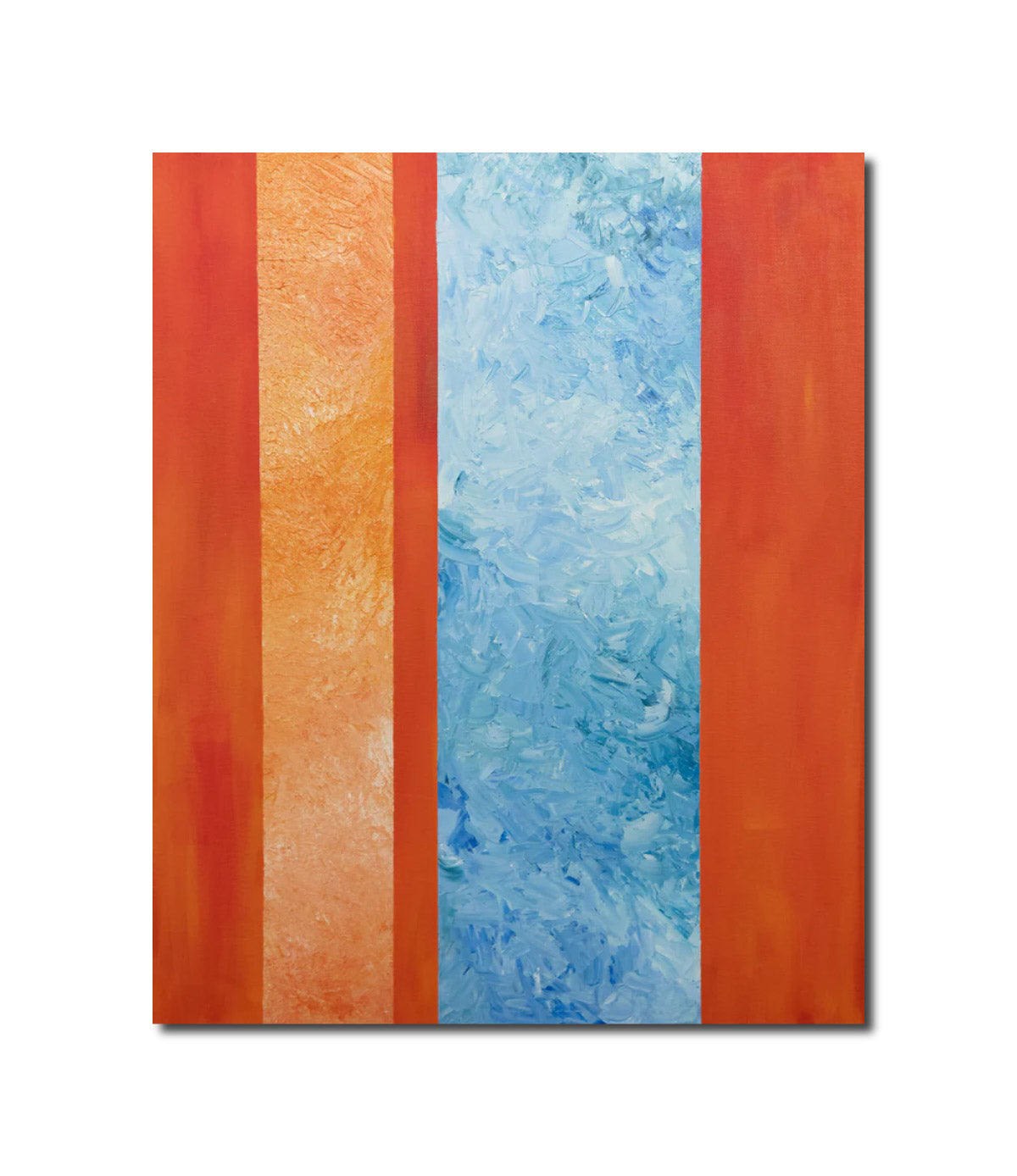 Abstract Acrylic Orange with blue abstract painting Alina Odwyer