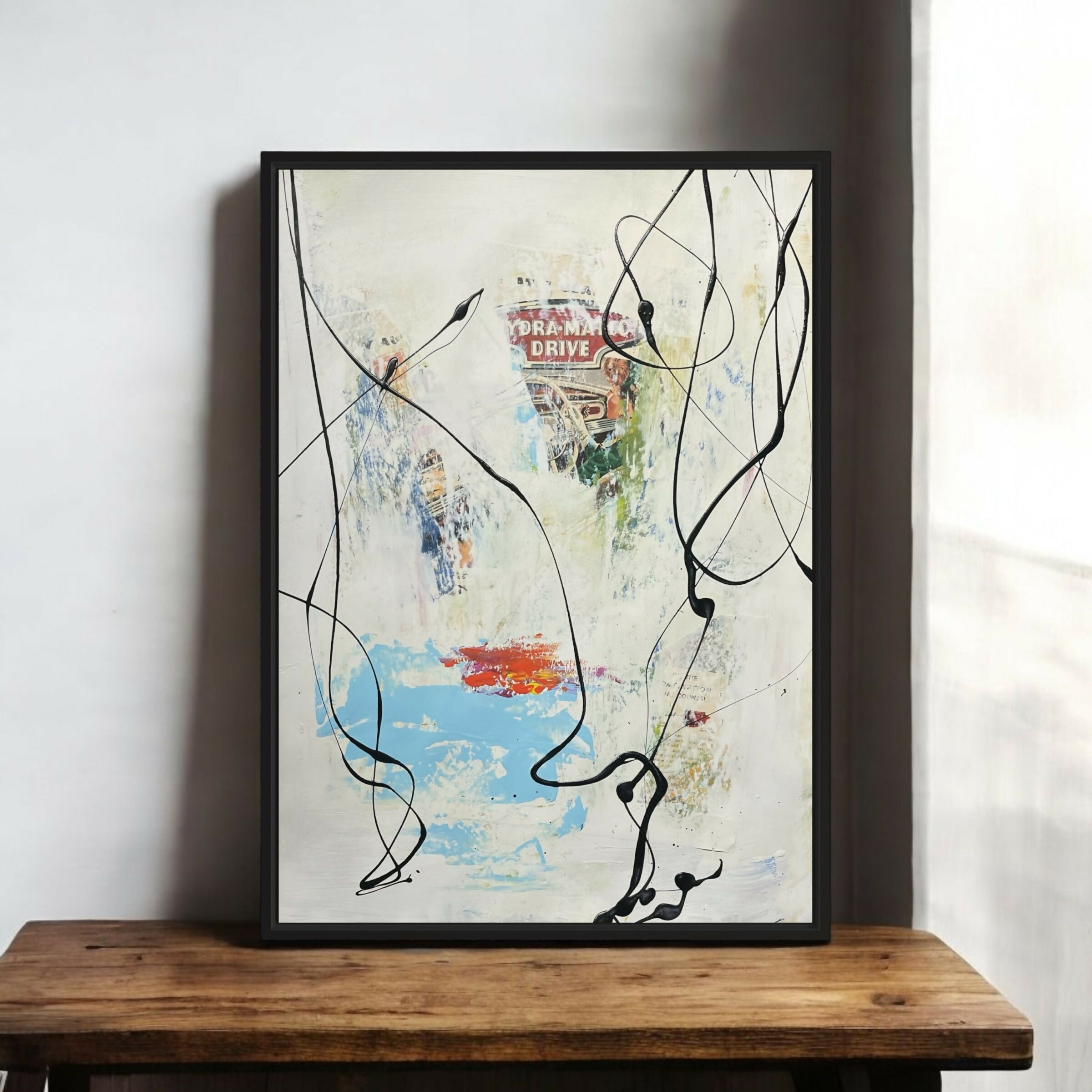 Abstract Collage Contemporary Mixed Media Painting Hydra-Matic - Original Mixed Media Abstract Art Painting 18x24 Sam Lewis