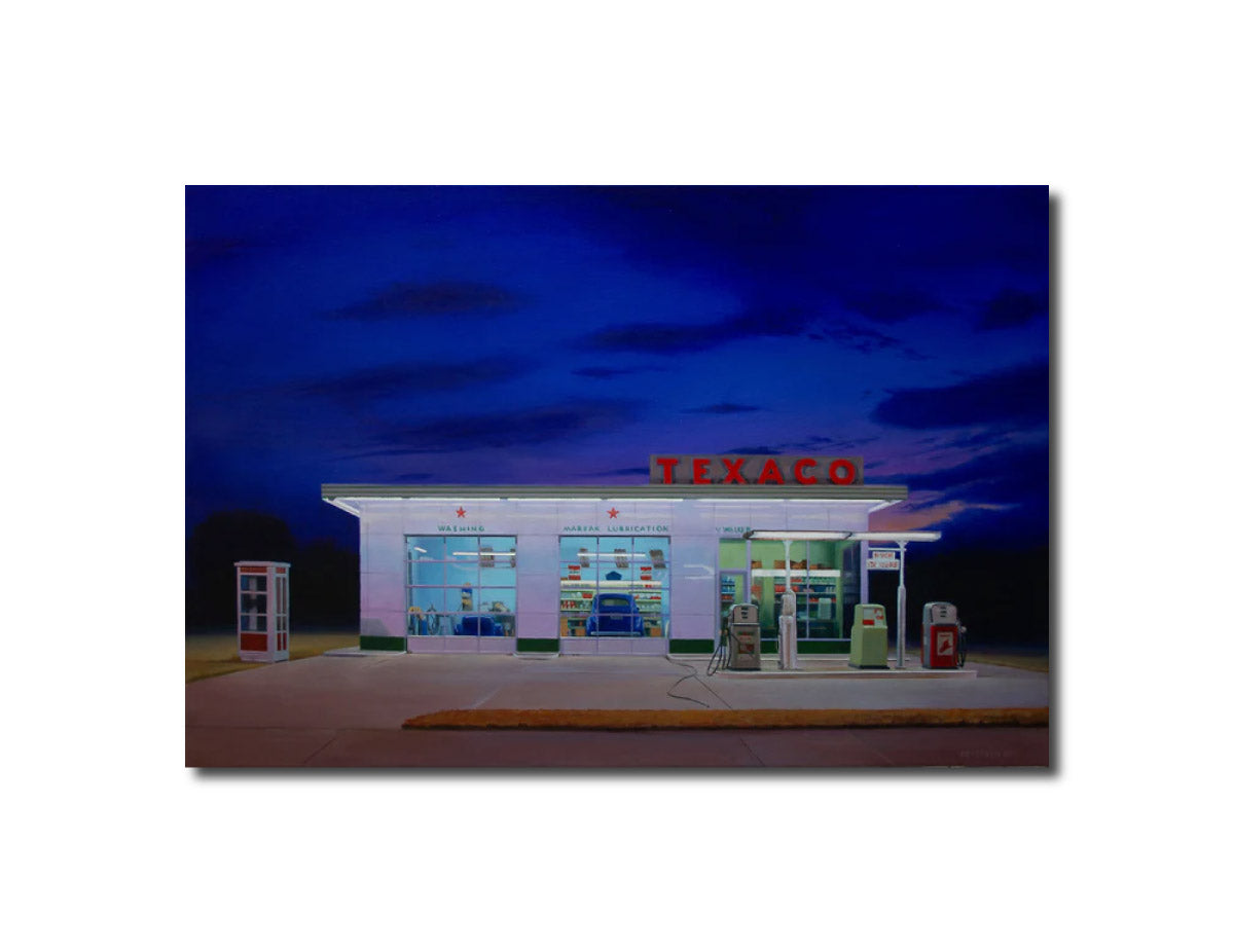 Acrylic Art Contemporary Painting Texaco Gas Station Alex Devereux