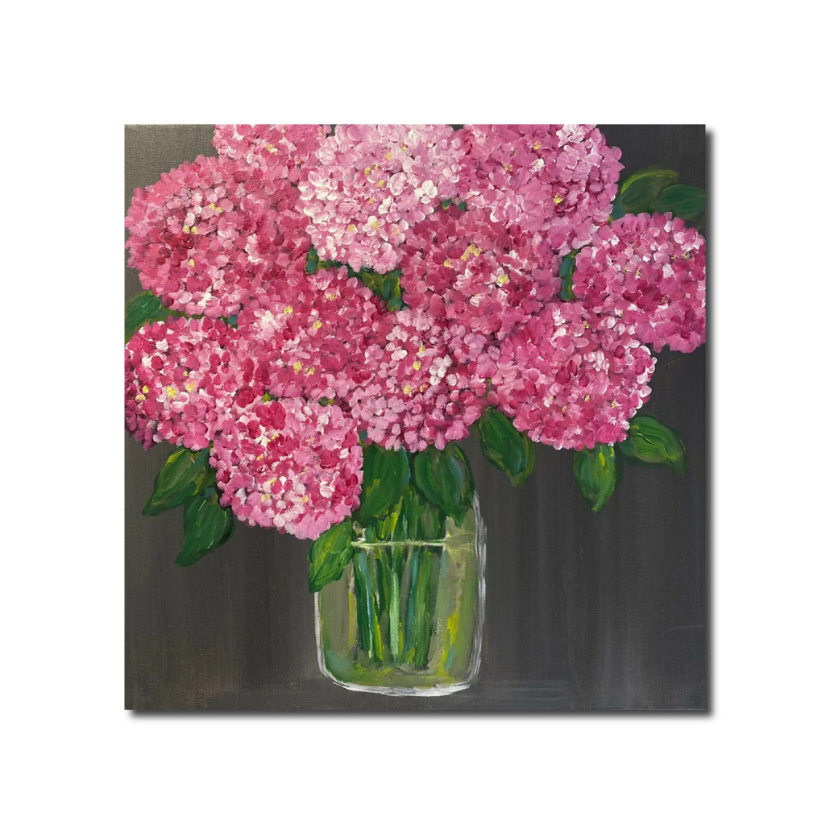 Acrylic Painting Pink Hydrangeas Catherine Cameron