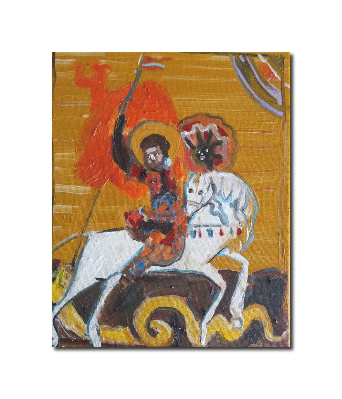 St. George Icon Fighting A Dragon Translation