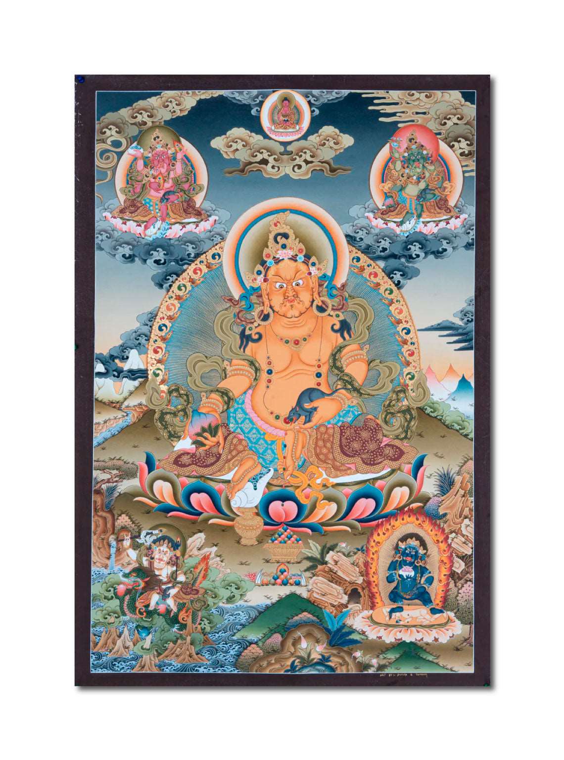 Design Figurative Painting Psychedelic Thanka Visionary '5 ZAMBALA' Boudha Stupa Thanka Center