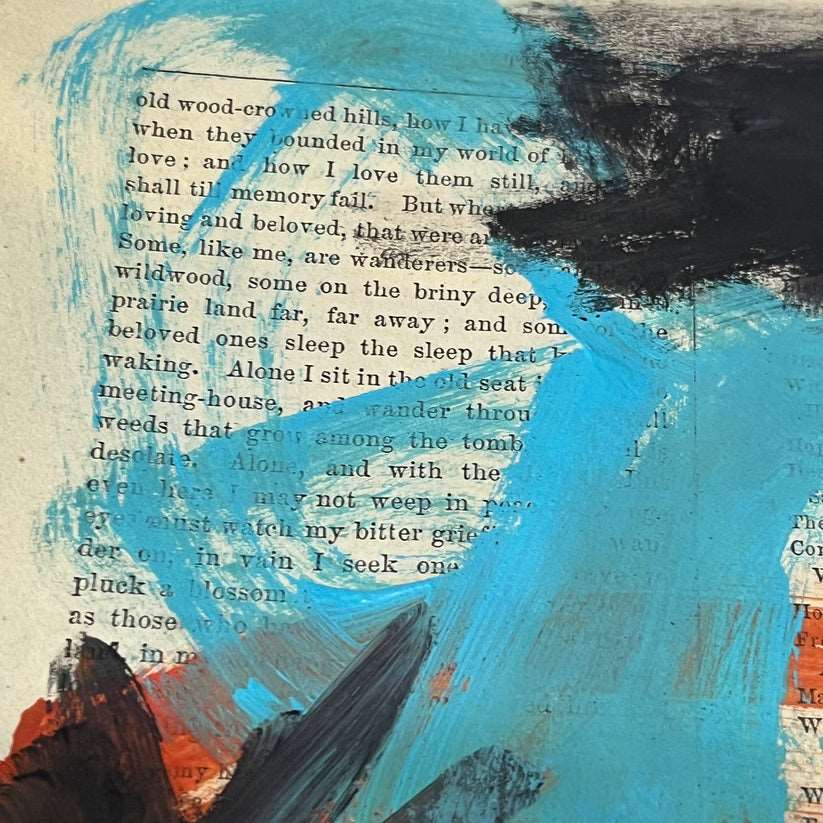 Abstract Mixed Media Painting '1861 PAPER SIGNED #14' - Original Mixed Media Abstract Art Painting Sam Lewis