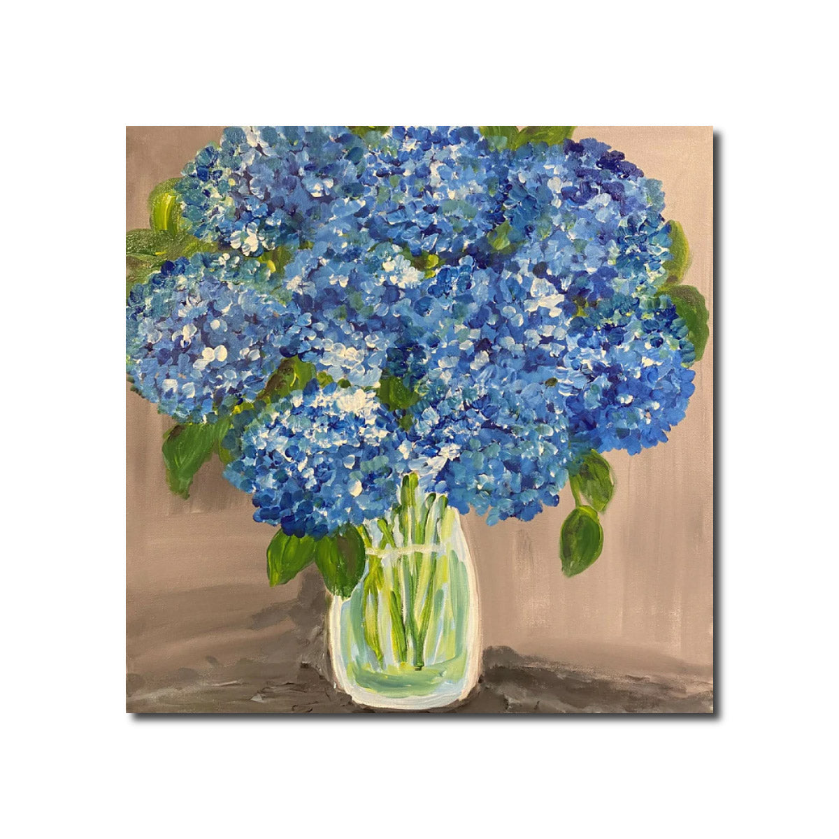 Acrylic Painting Blue Hydrangeas Catherine Cameron