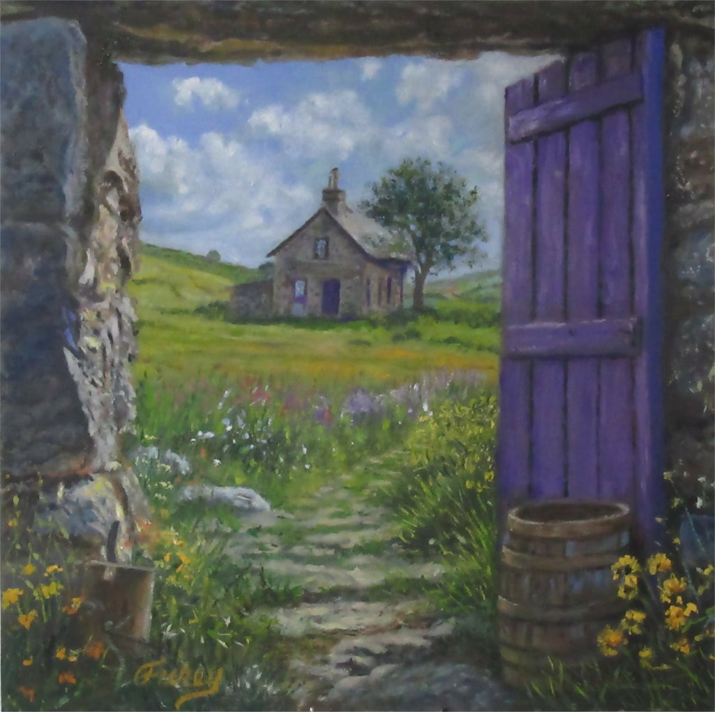 Art Contemporary Landscape oil Painting OPEN DOOR Tom Furey