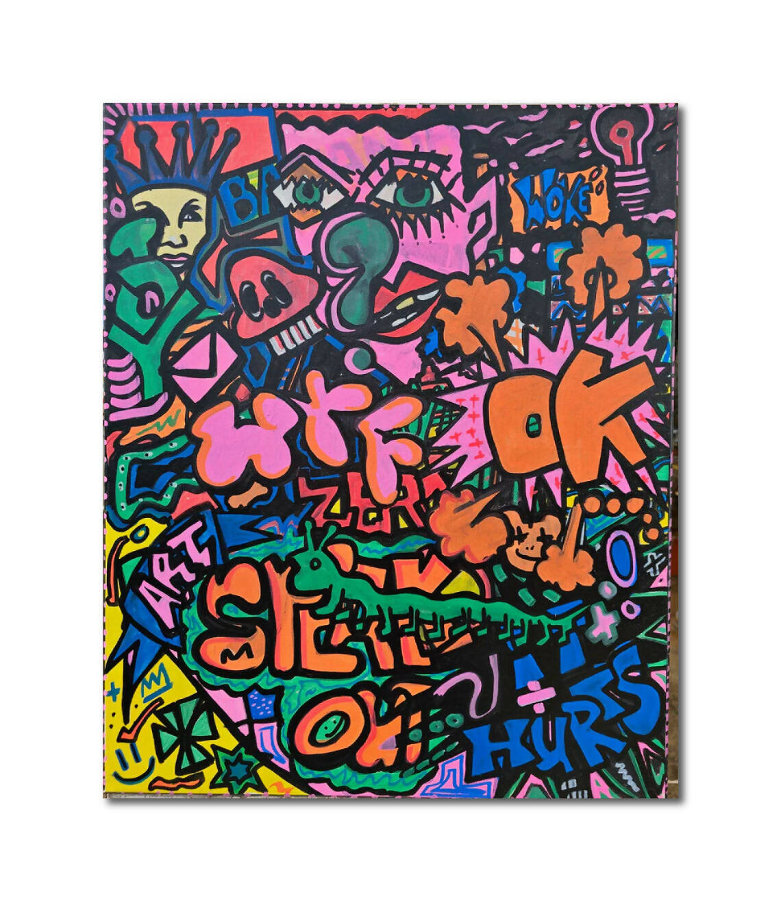 Abstract 'WTF' - Markers on canvas Christopher Stone