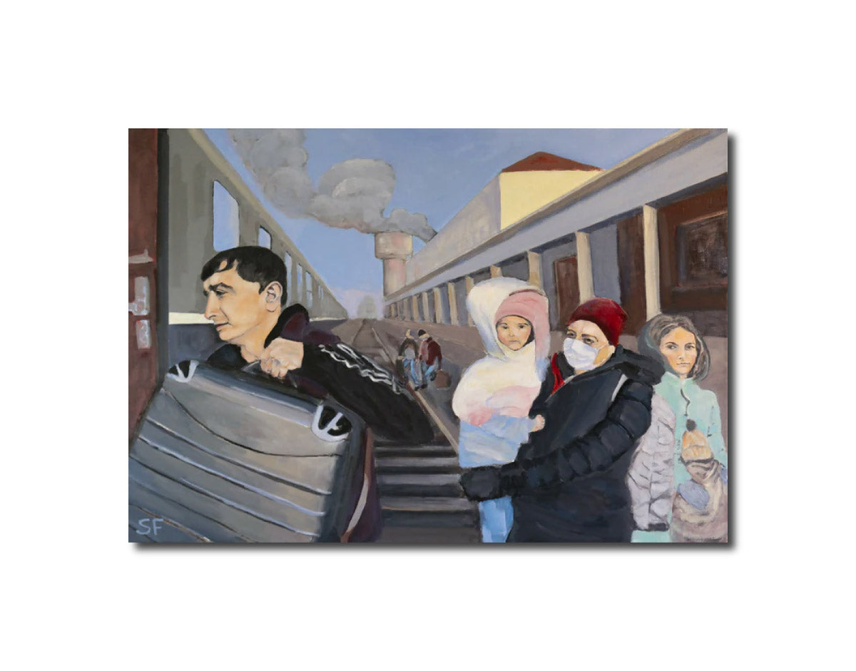 Oil Painting The Romanian station Stuart Franklin