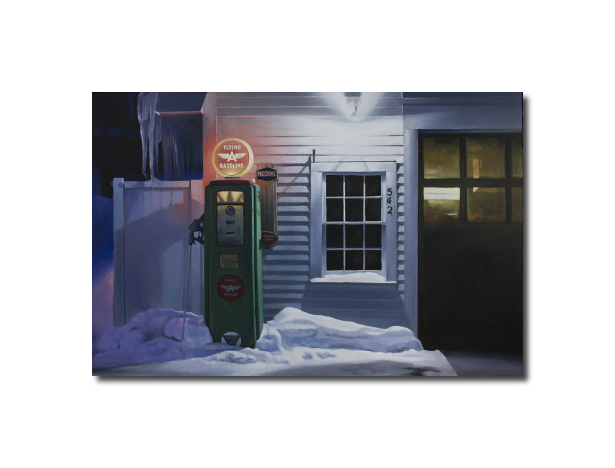 Acrylic Art Contemporary Painting Flying A Gas Pump Alex Devereux