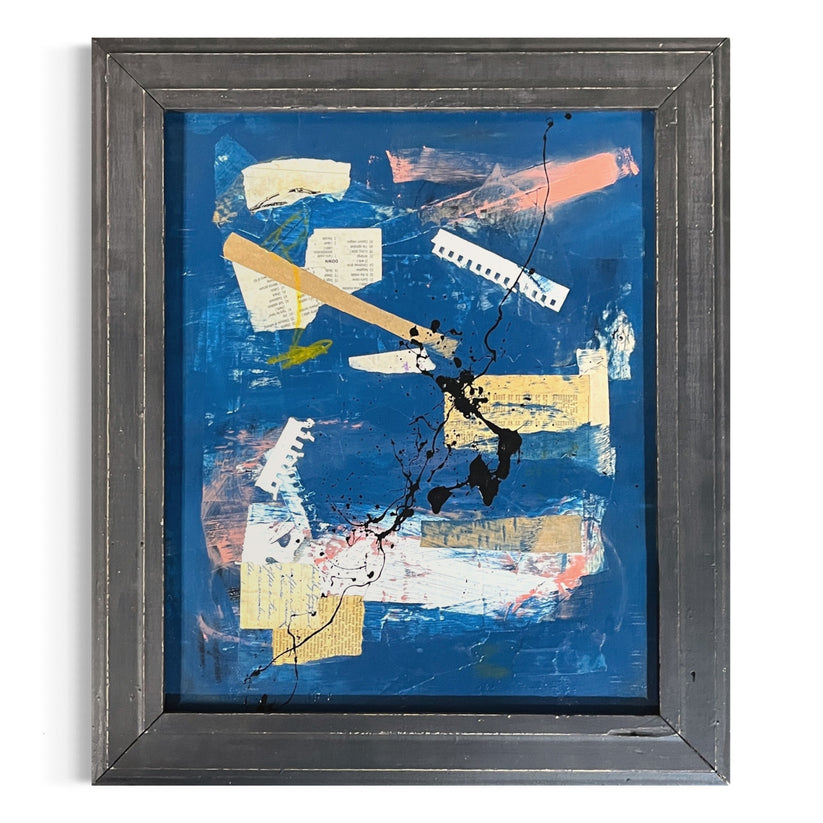 Abstract 'CONNECTION' - Mixed Media on 125-Year-Old Paper Sam Lewis