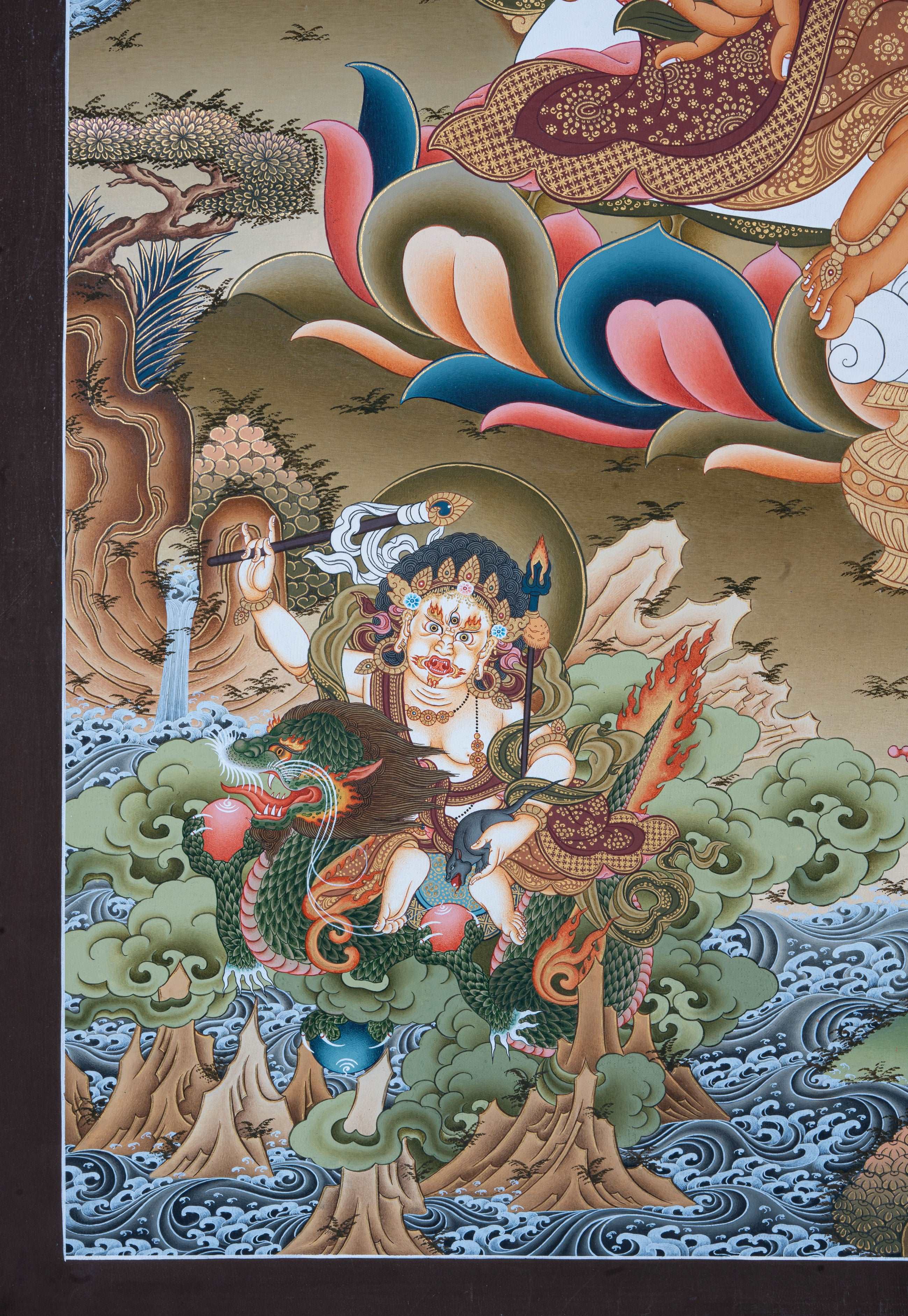 Design Figurative Painting Psychedelic Thanka Visionary '5 ZAMBALA' Boudha Stupa Thanka Center