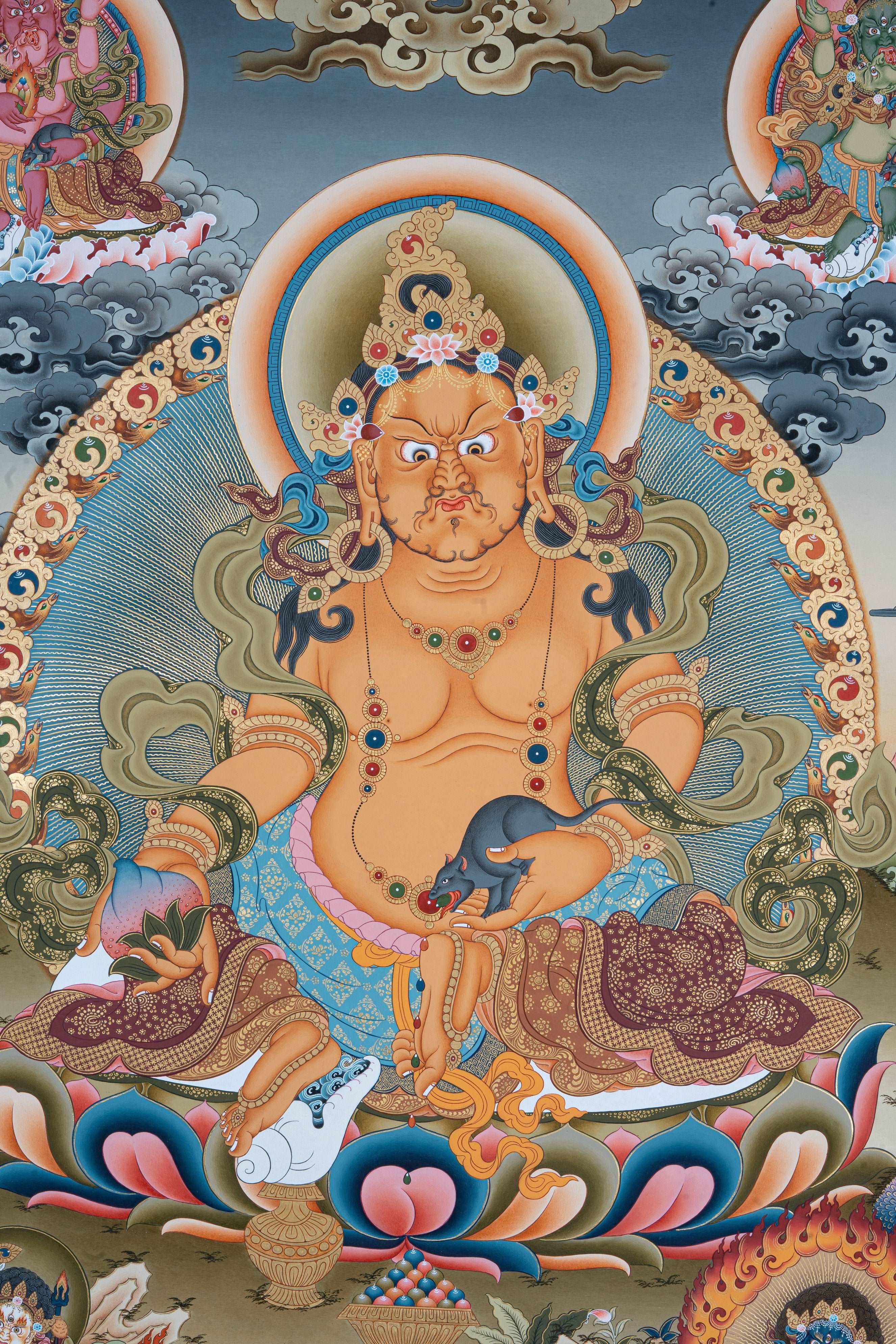 Design Figurative Painting Psychedelic Thanka Visionary '5 ZAMBALA' Boudha Stupa Thanka Center