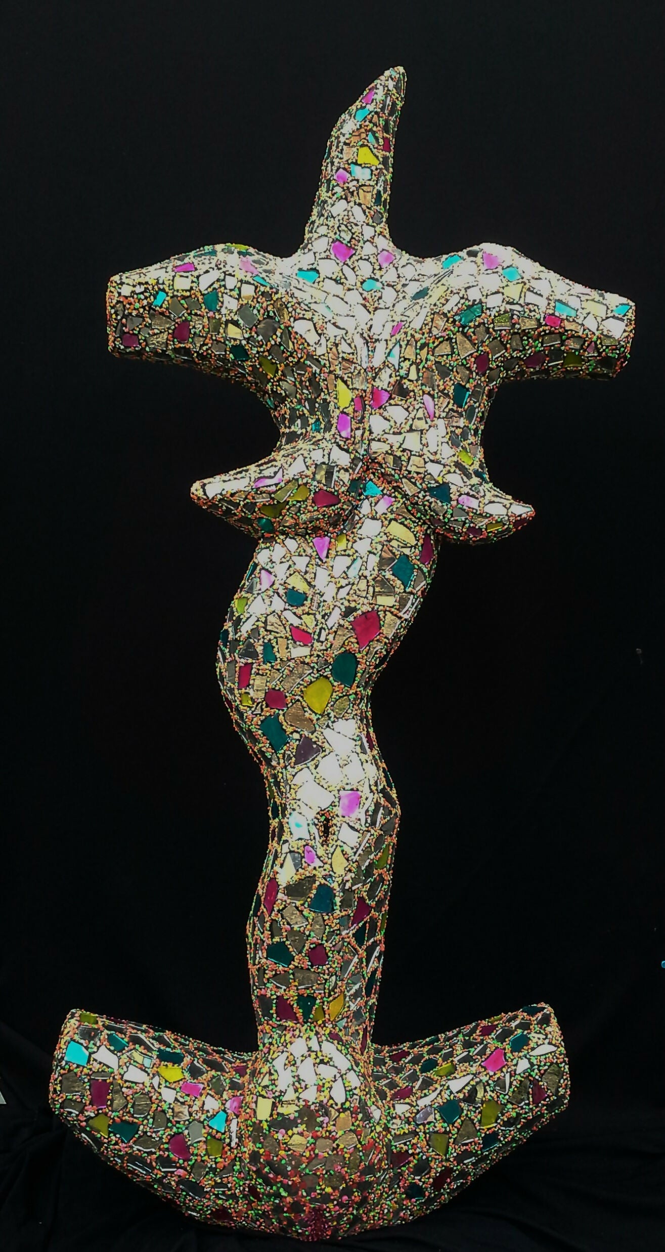 Figurative Mixed Media Mosaic Sculpture “ Warrior Queen “ ( mother of all battles ) Andru Fijalkowski