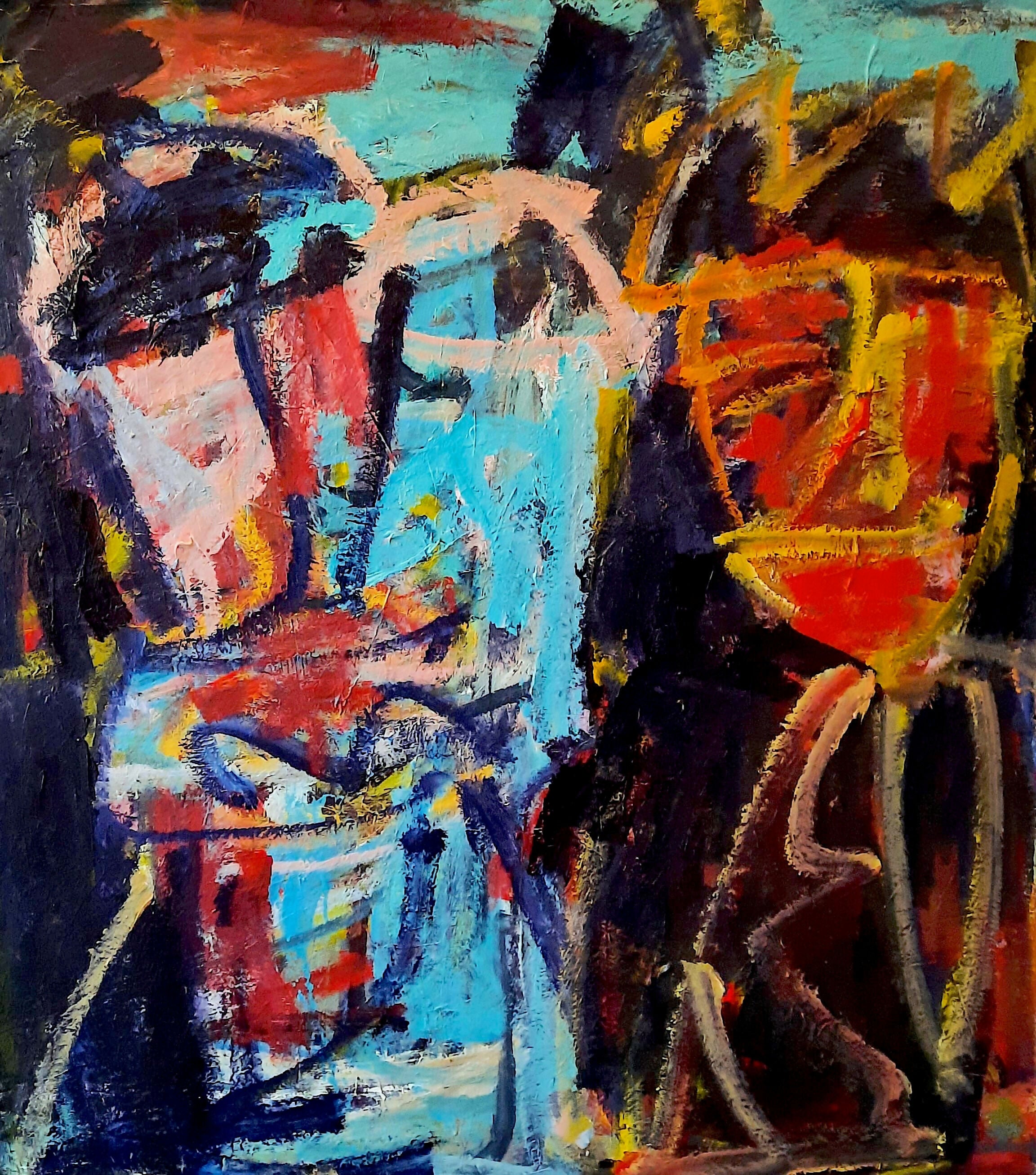 Acrylic Art Contemporary Expressionist Figurative Diablo Jazzman David Derish