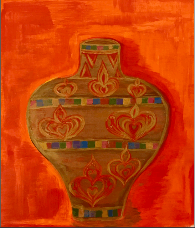 Contemporary Figurative 'ANTIQUE VASE' - Acrylic on canvas, varnish Elena Suprema