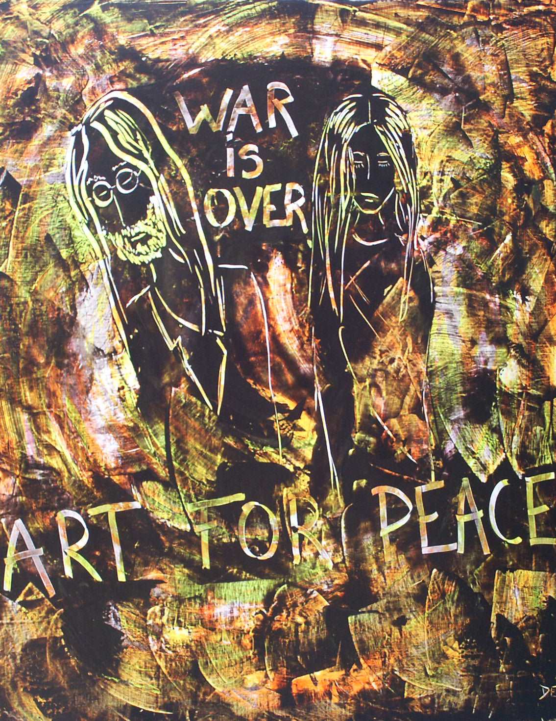 Painting 'ART FOR PEACE' - Acrylic on canvas Delphine DESSEIN