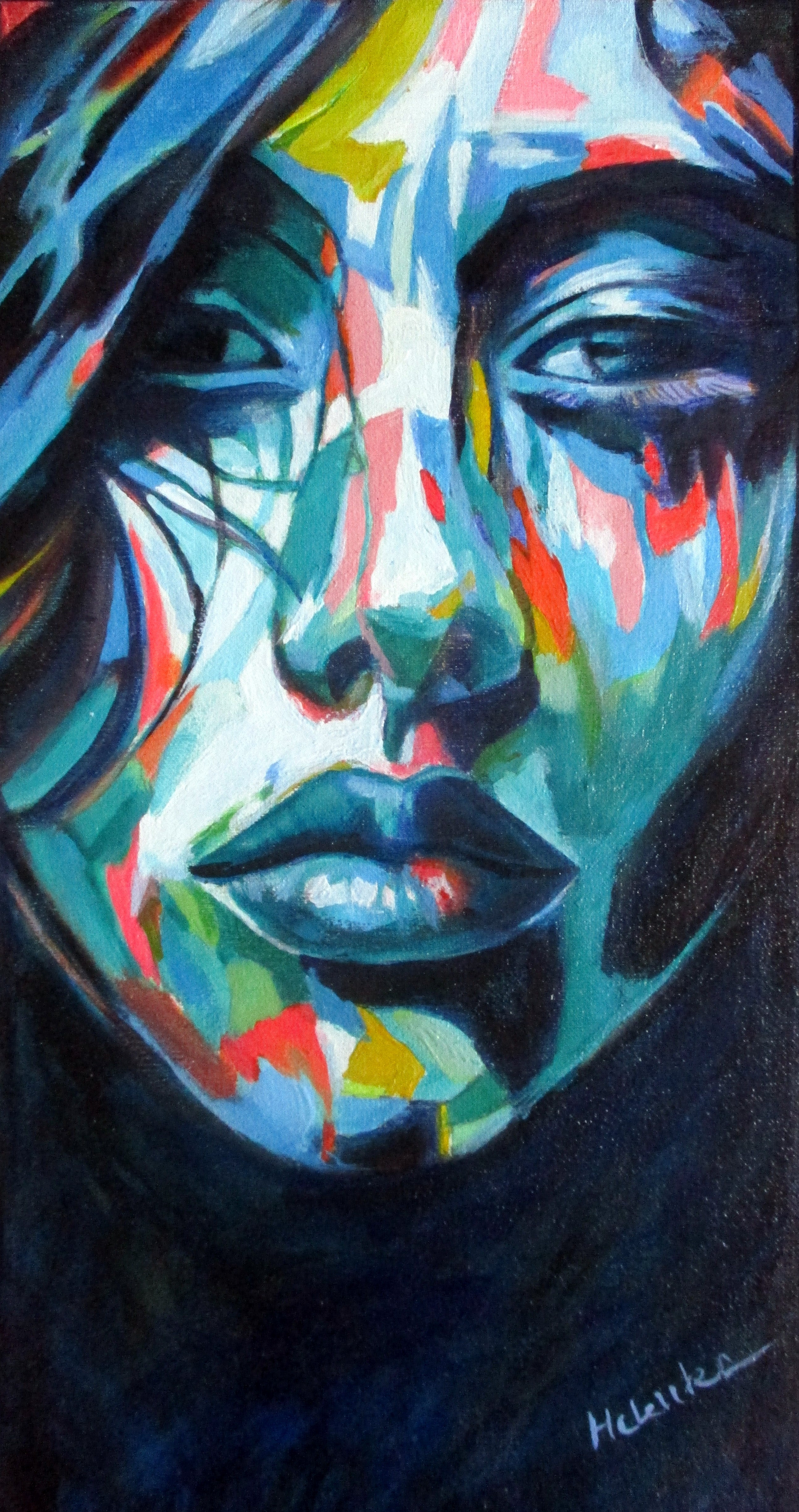 Expressionist 'BEAUTIFUL BUT TORN' - Acrylic on Canvas Helena Wierzbicki