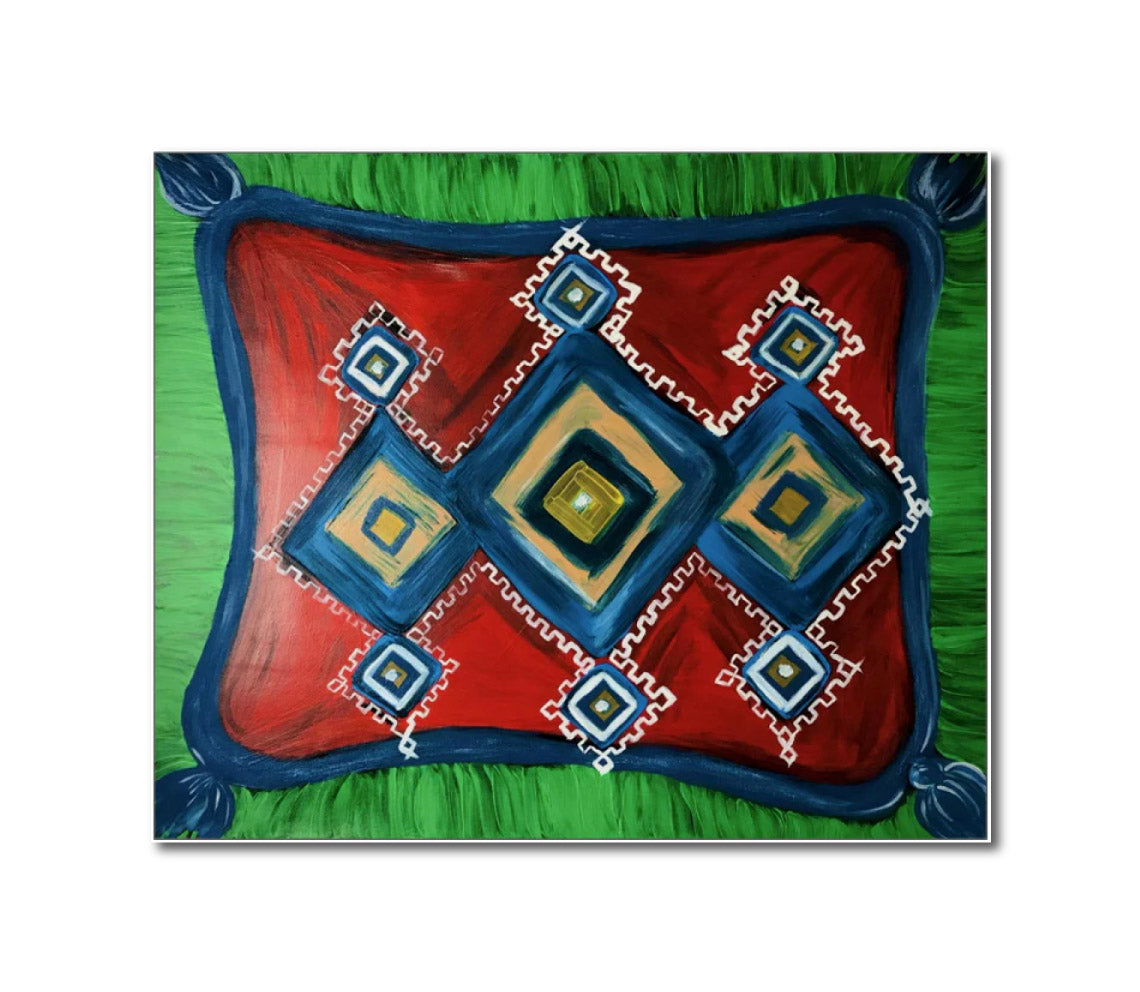 'BERBER PILLOW' - Acrylic on canvas, varnish