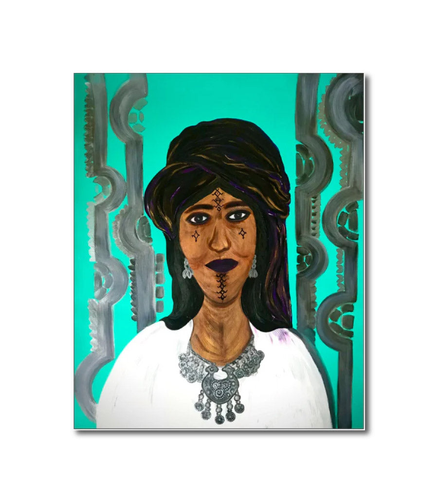 Contemporary Figurative 'BERBER WOMAN' - Acrylic on canvas, varnish Elena Suprema