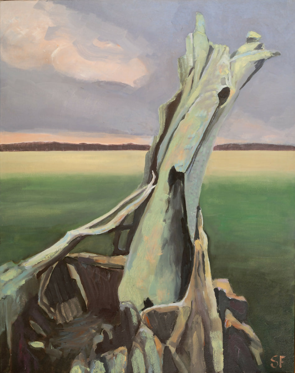 Oil Painting Green tree, Hampton. Stuart Franklin