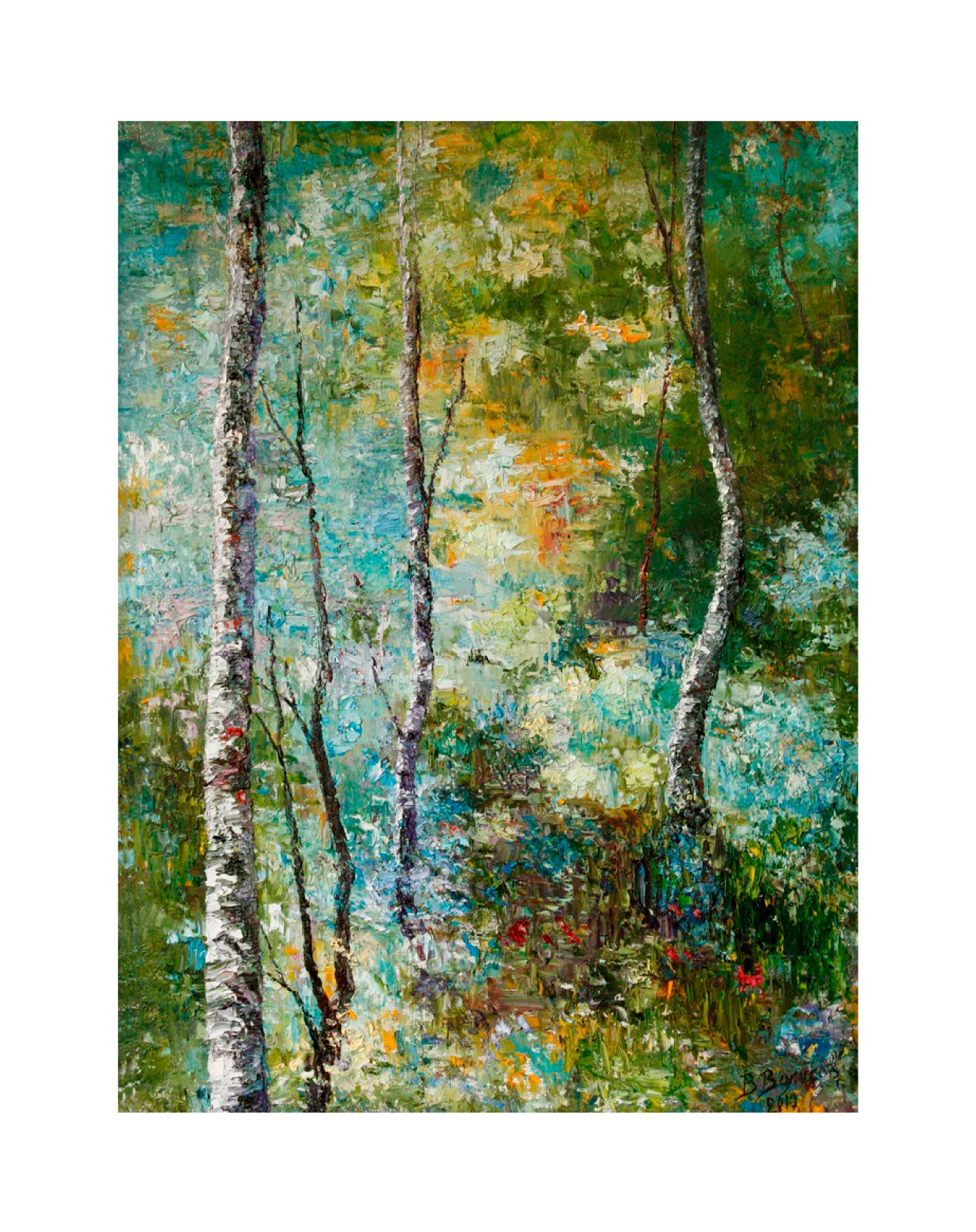 'BIRCHES FOREST' - Oil on Canvas