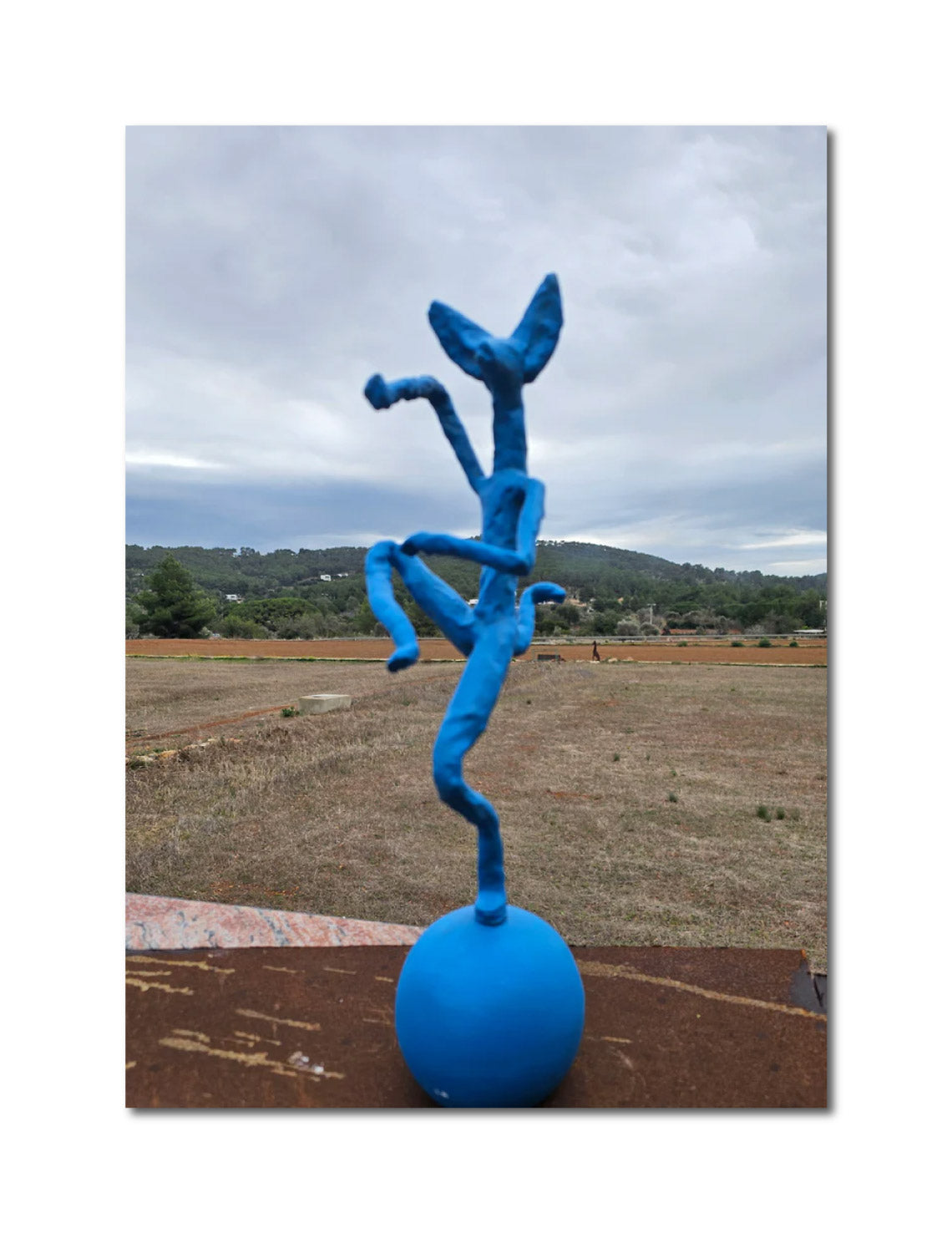 'BLUE' - Eco resin, Ibiza blue acrylic lacquer, ceramic ball