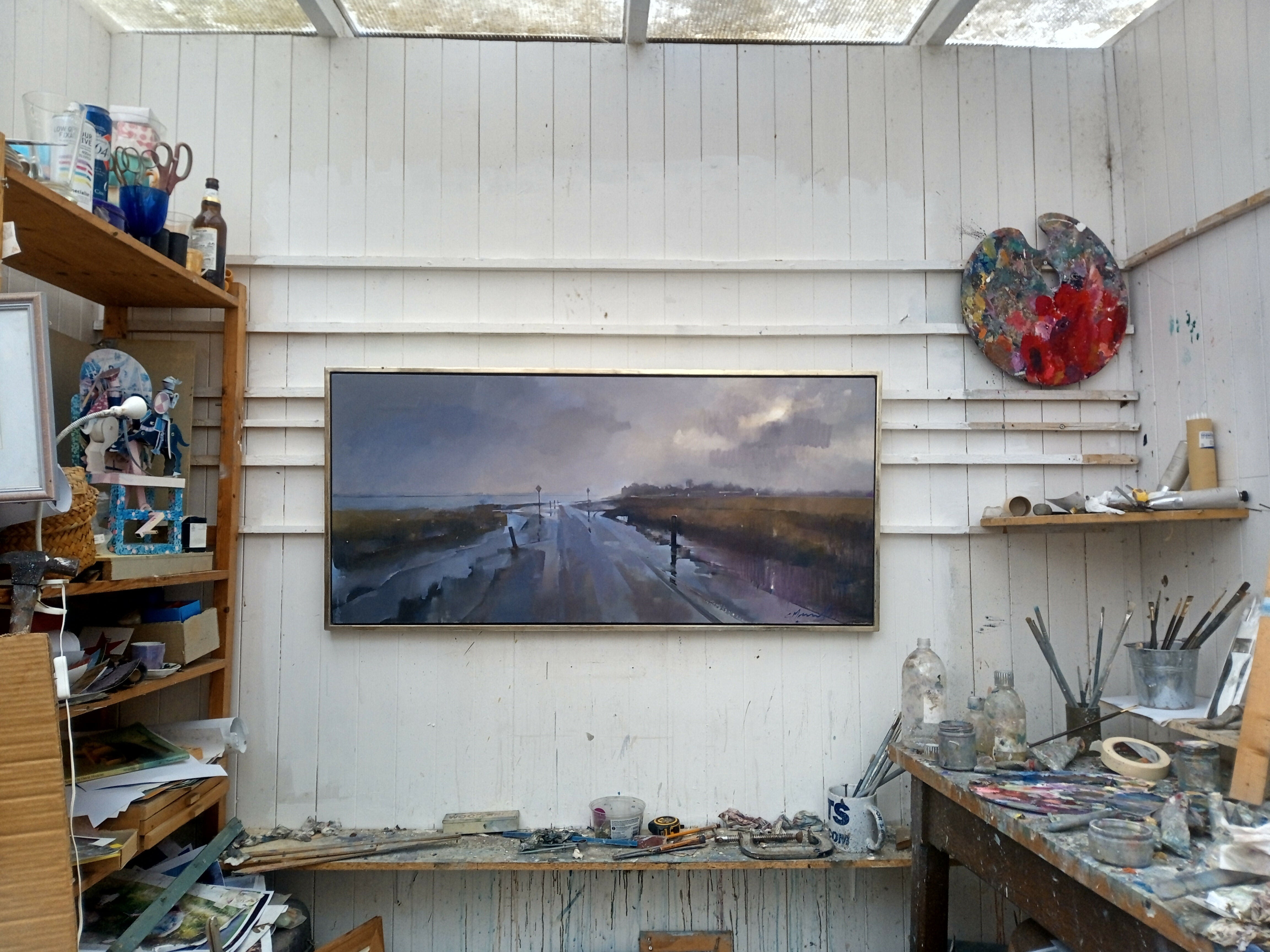 Abstract Contemporary Expressionist Landscape Oil Painting Seascape Towards Sunderland Point Chris Macauley