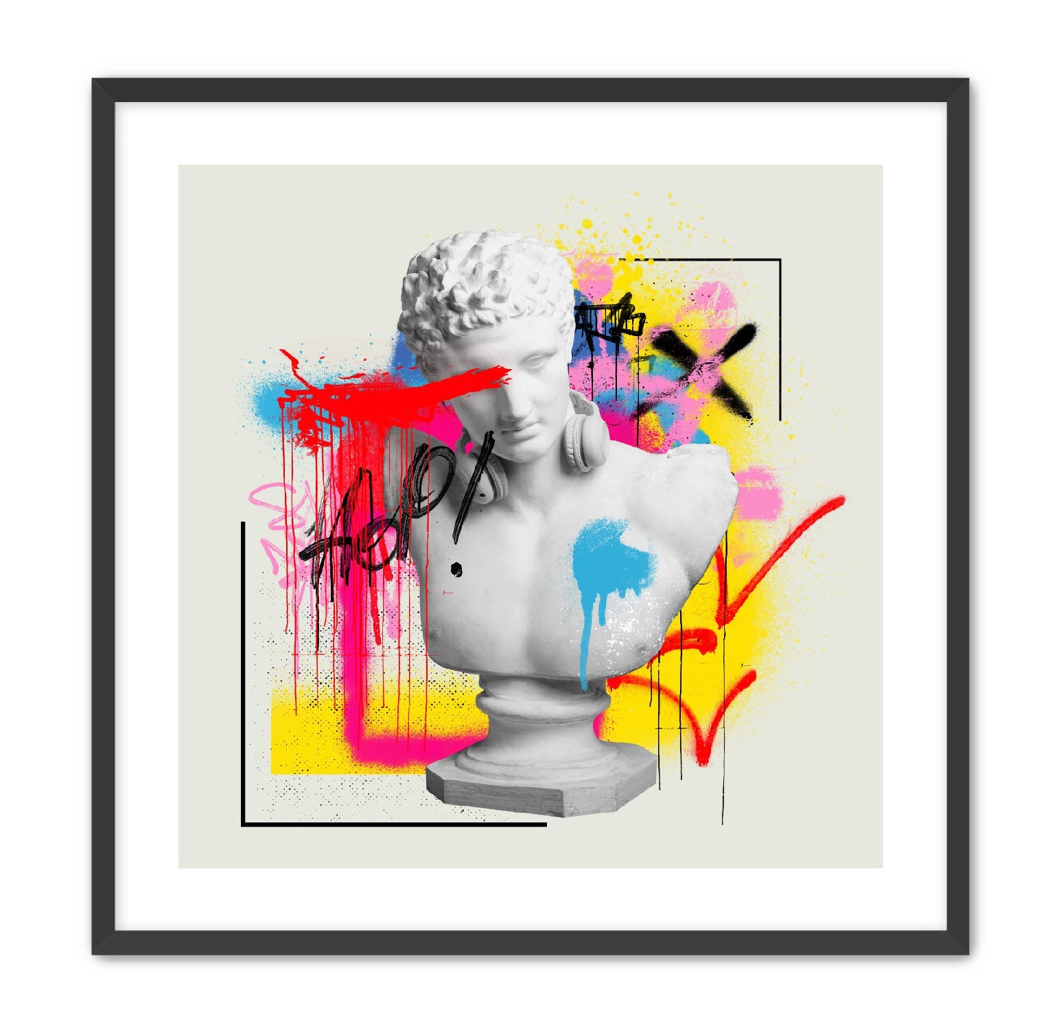 Pop Art Square 'BOLD BLOOM' Apricus Art Collection