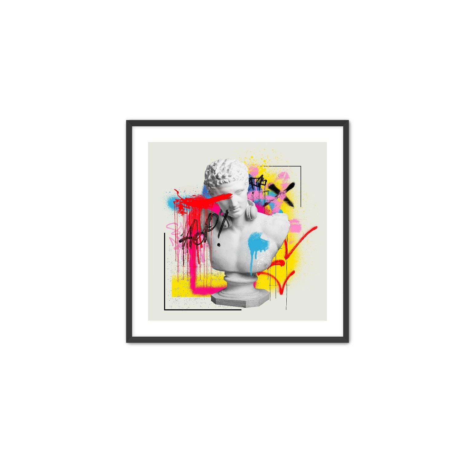 Pop Art Square 'BOLD BLOOM' Apricus Art Collection