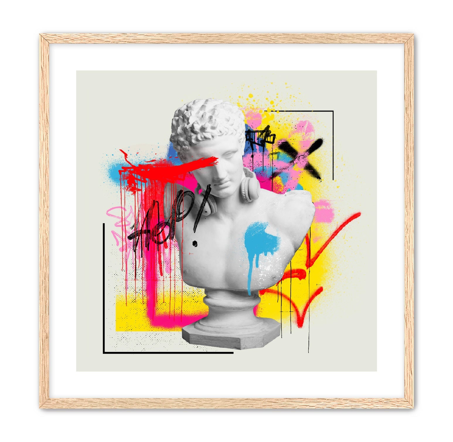 Pop Art Square 'BOLD BLOOM' Apricus Art Collection