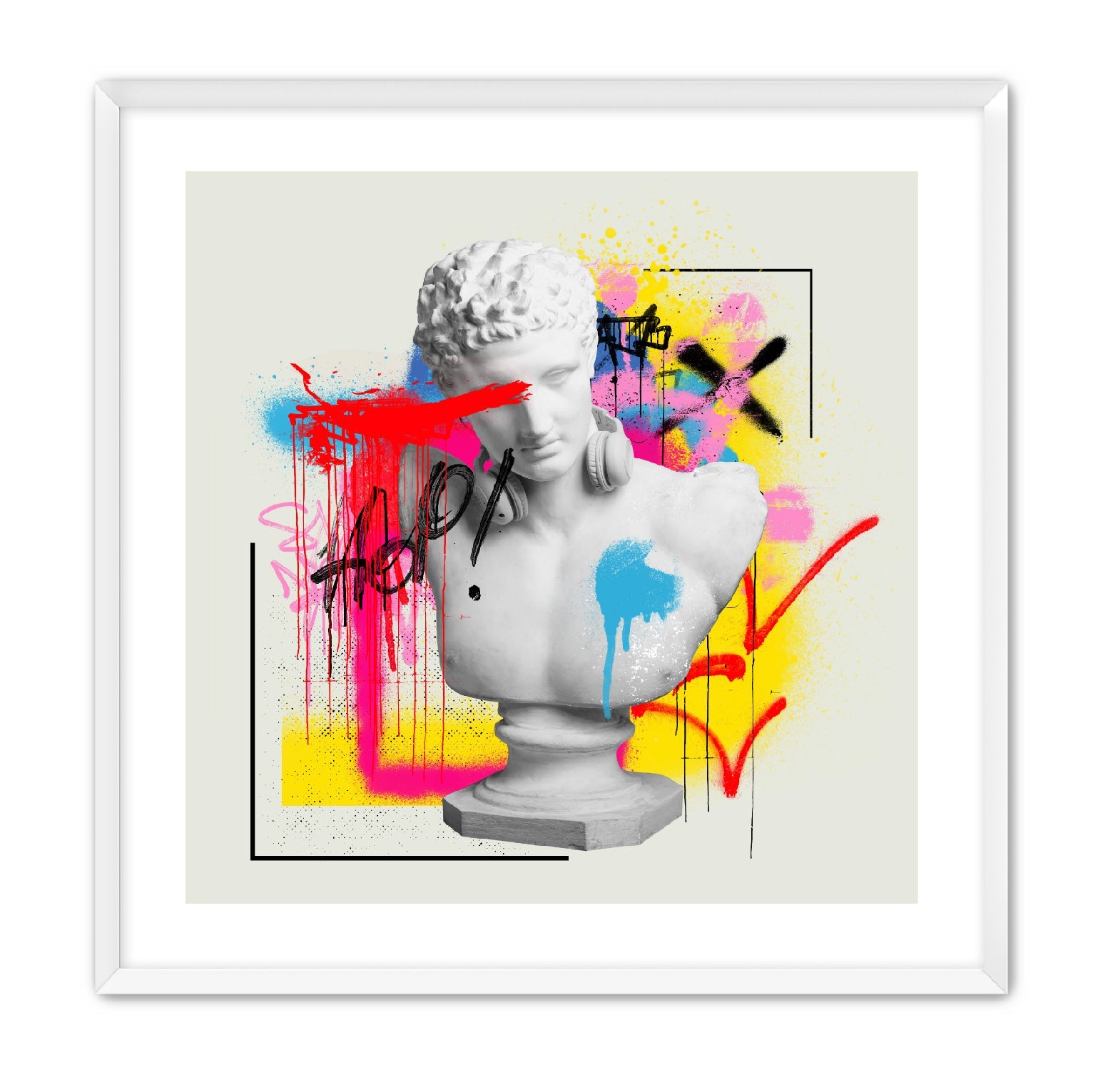 Pop Art Square 'BOLD BLOOM' Apricus Art Collection