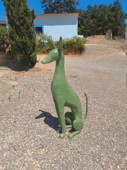 Sculpture 'GREEN DOG' - Plaster filled Fibre Glass and Resin Christopher Stone