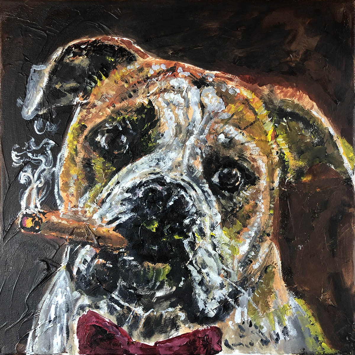 Oil 'CHURCHILL POOCH' - Oil Jerry Blank