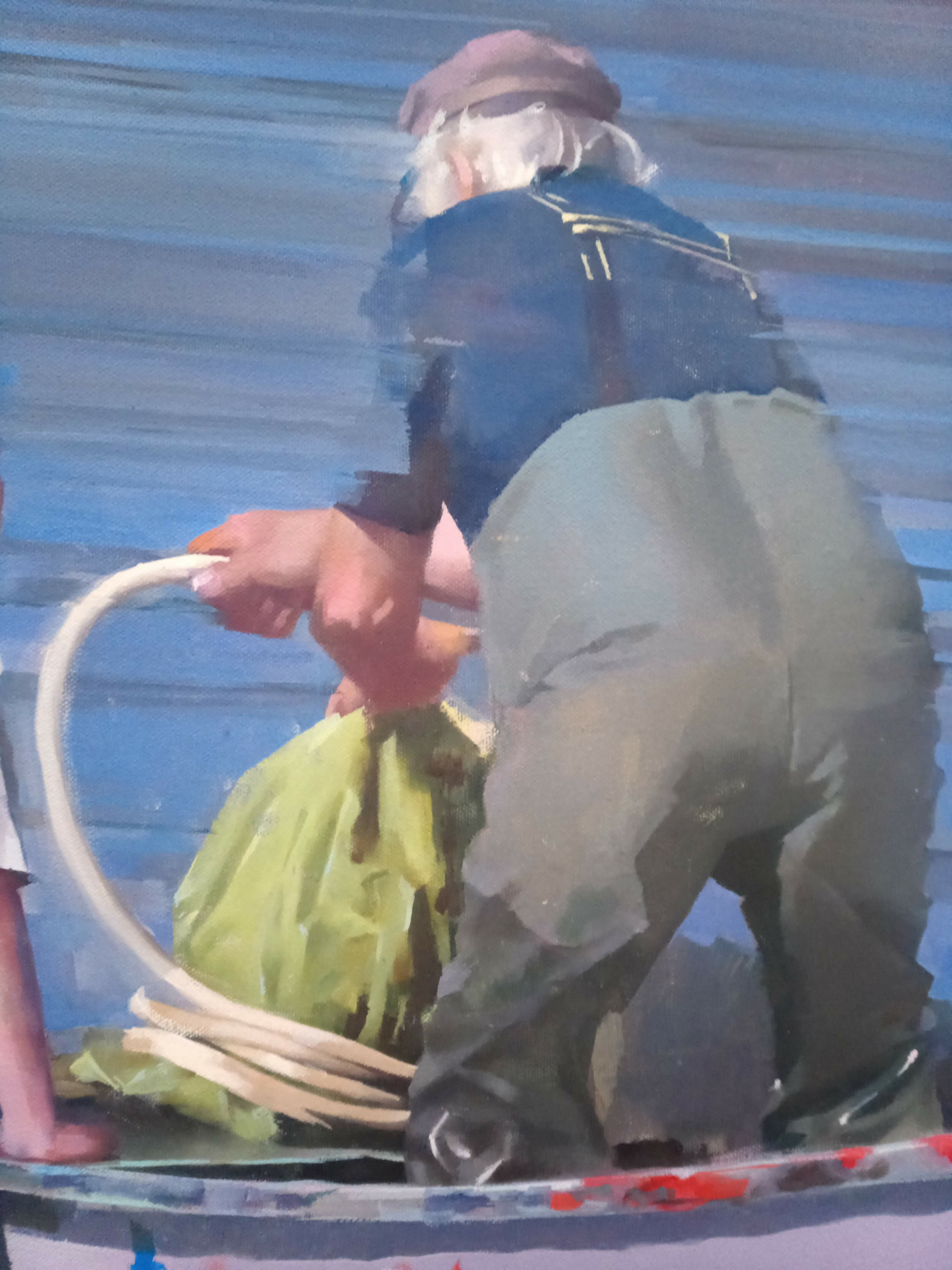 Contemporary Figurative Oil Painting Seascape The Catch Chris Macauley