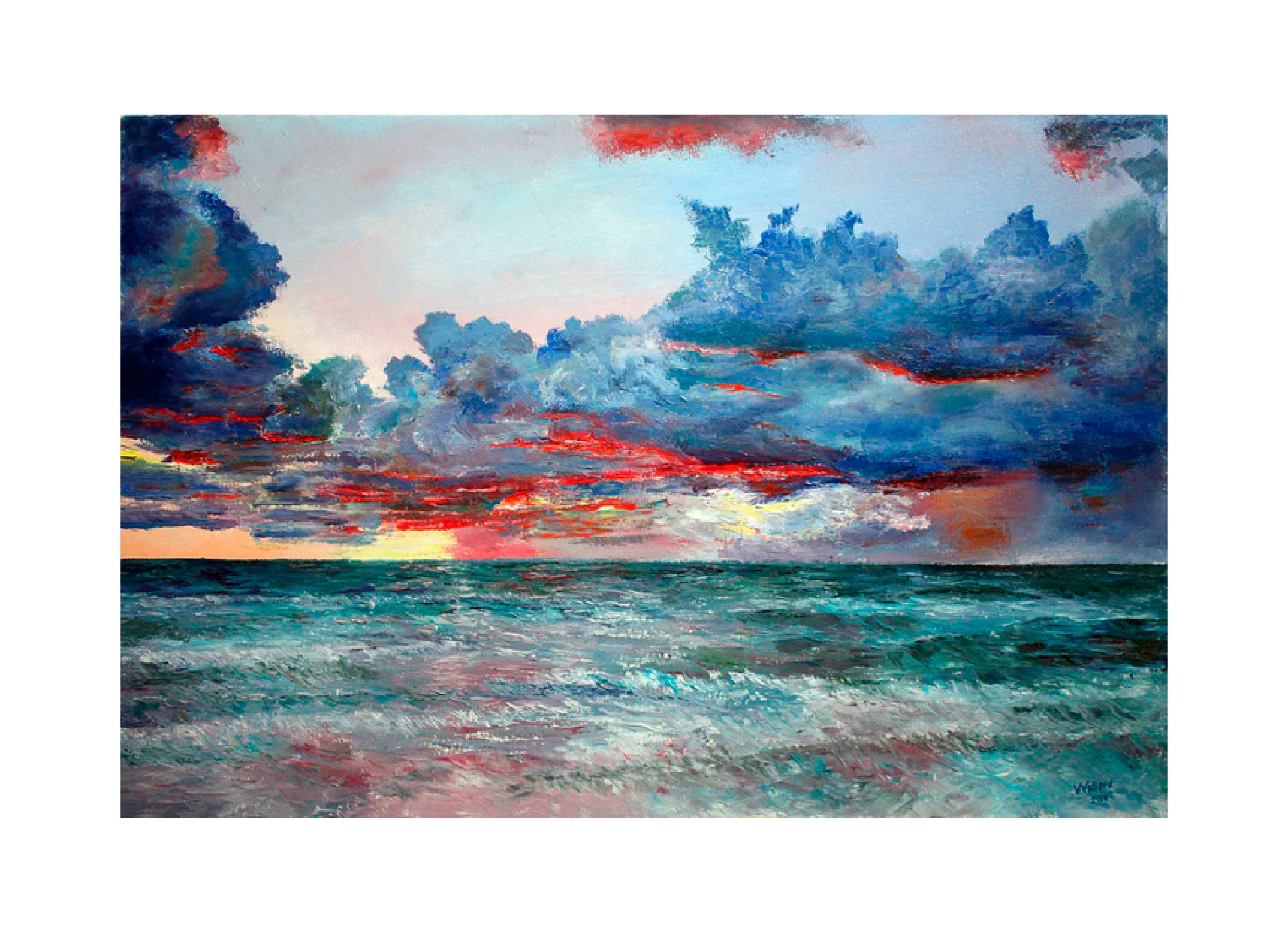 'EVENING ON THE ATLANTIC OCEAN' - Oil on Canvas