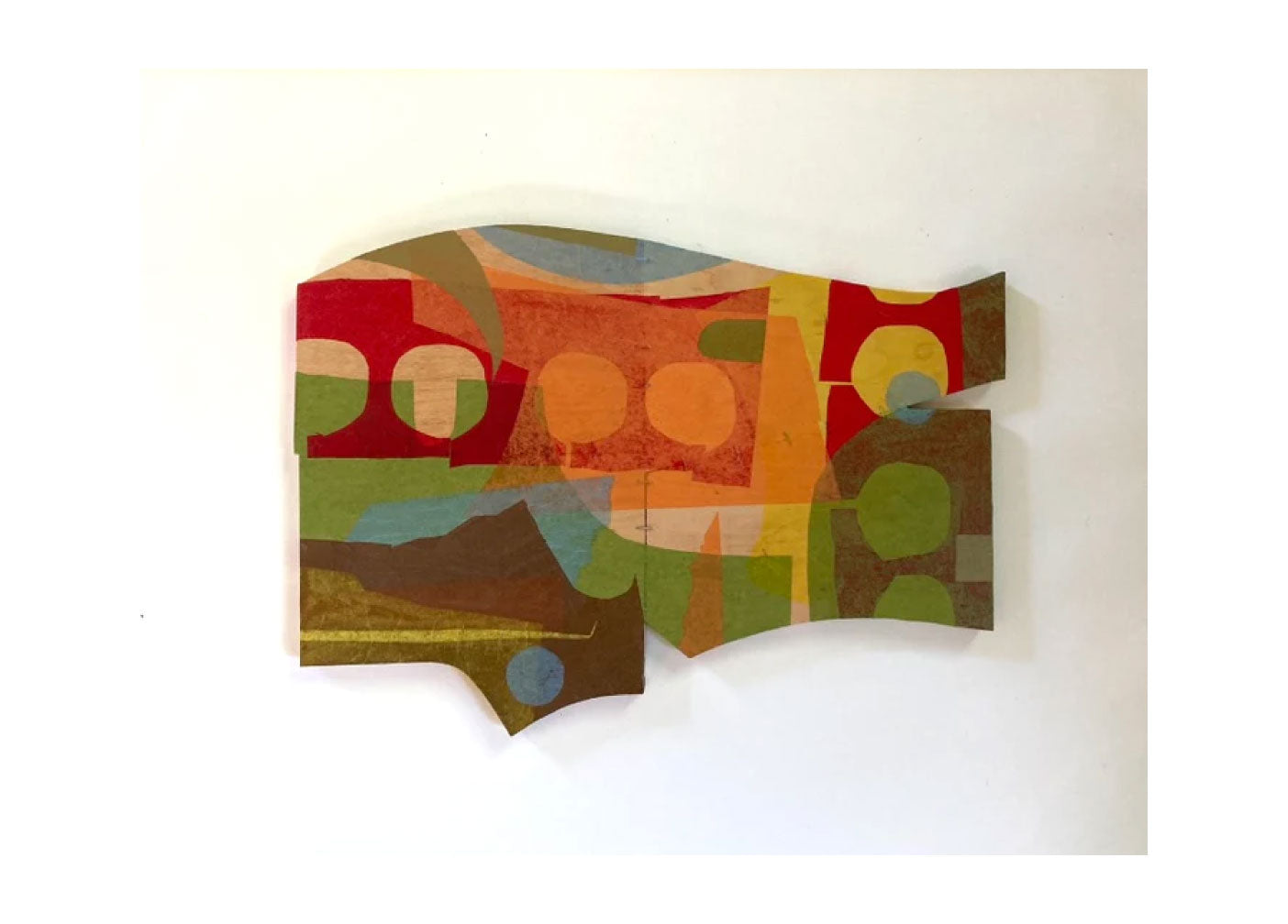 'EVERYTHING'S ALRIGHT #4' Mixed Media on Shaped Wood