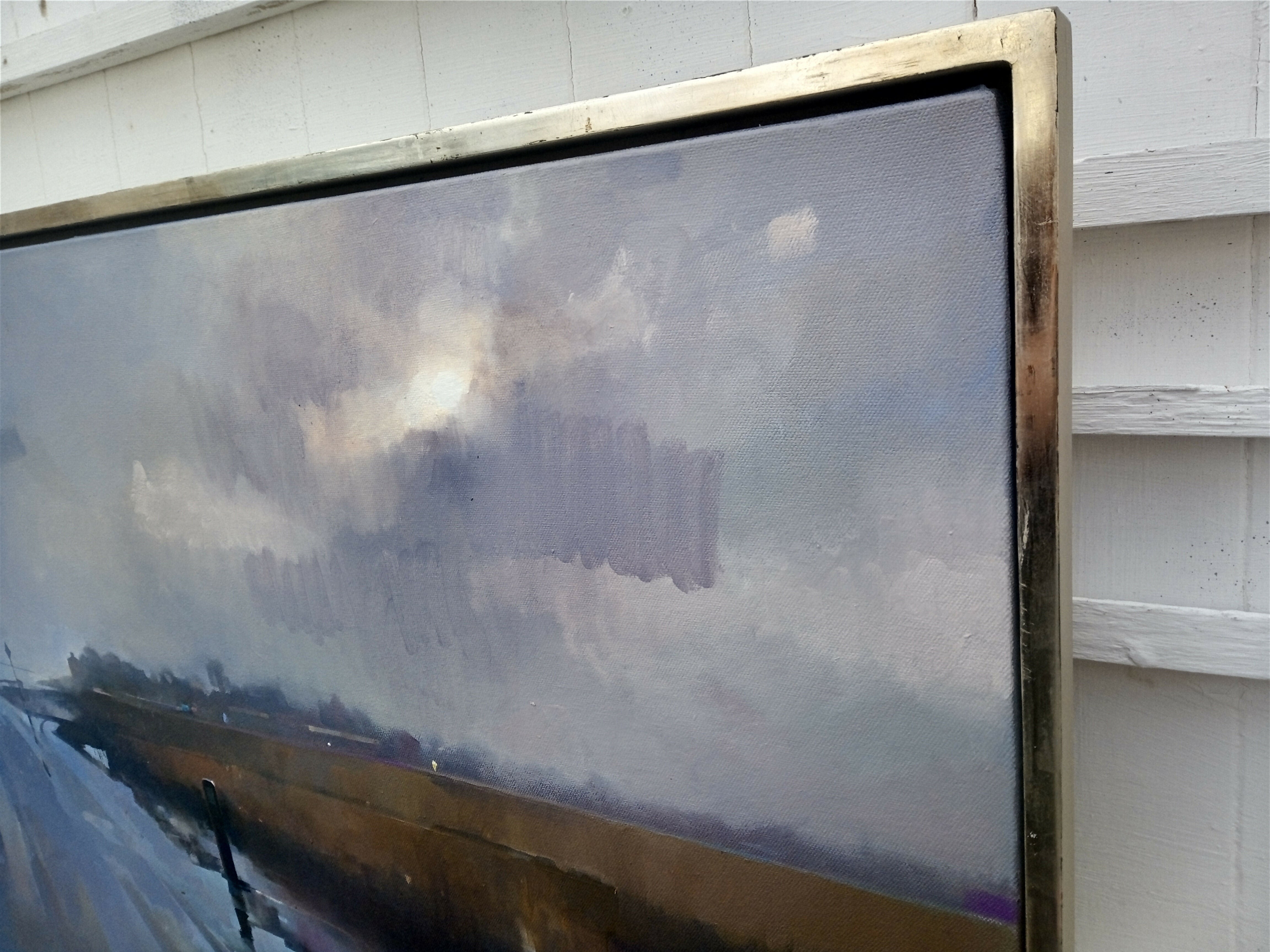 Abstract Contemporary Expressionist Landscape Oil Painting Seascape Towards Sunderland Point Chris Macauley