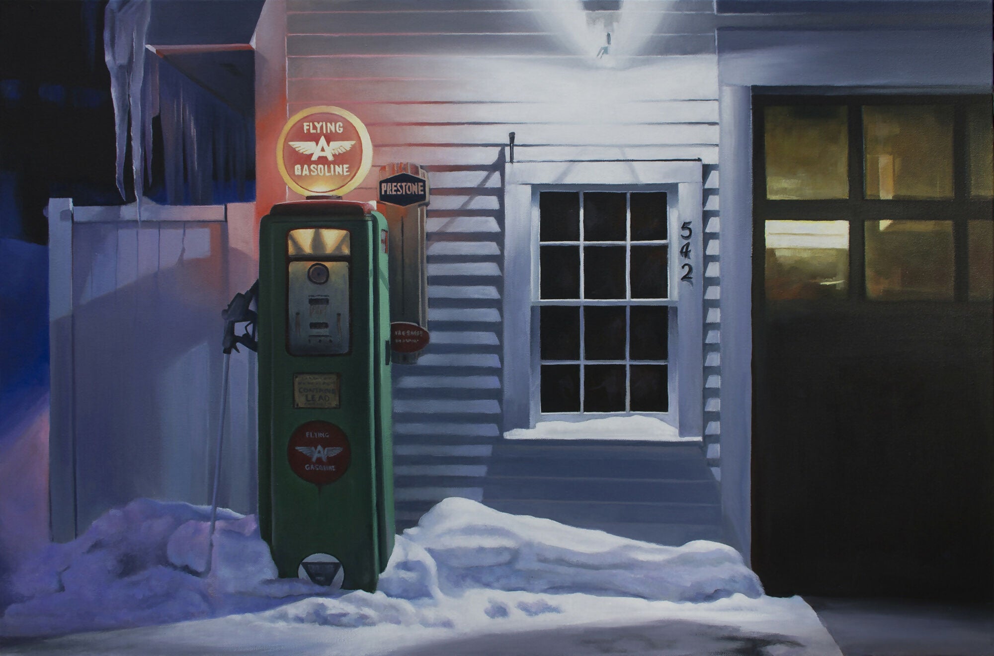 Acrylic Art Contemporary Painting Flying A Gas Pump Alex Devereux