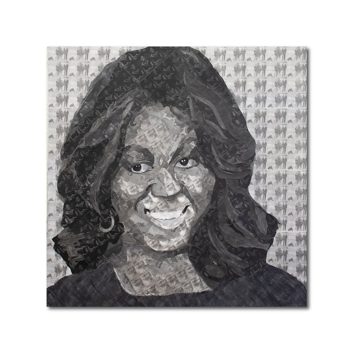 'FIRST LADY MICHELLE OBAMA' - Acrylic, graphite powder, and pencil on canvas
