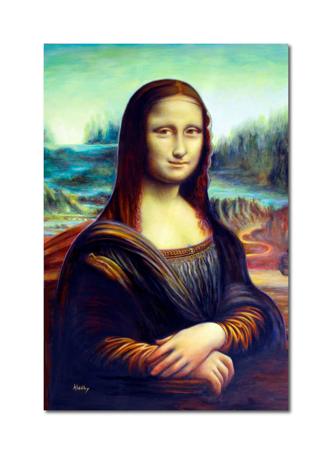 'FRANCESCA, LA SŒUR CACHÉE DE MONA LISA.' - Acrylic painting on komacel