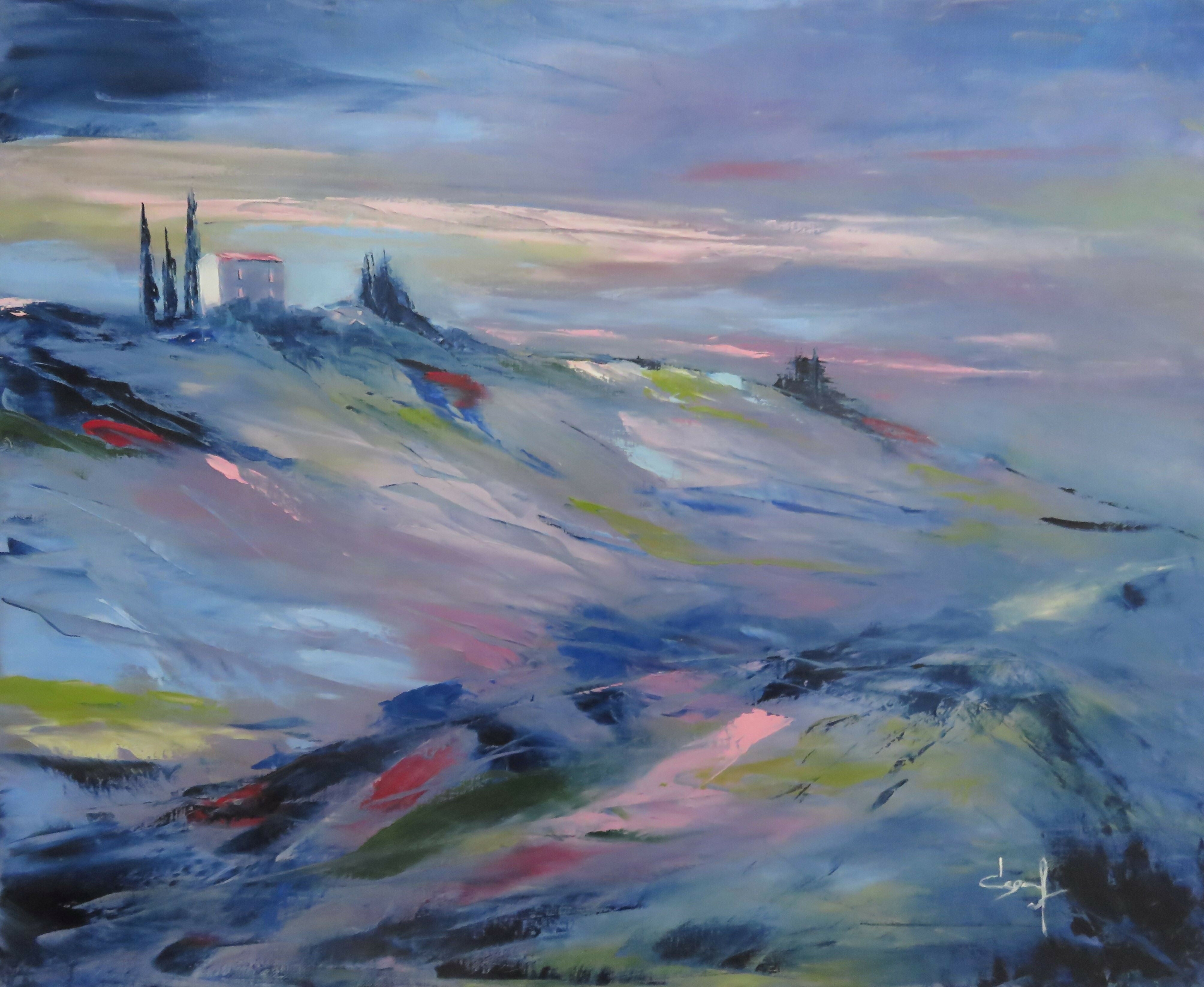 Expressionist Landscape Oil Painting At dusk DEGABRIEL Véronique